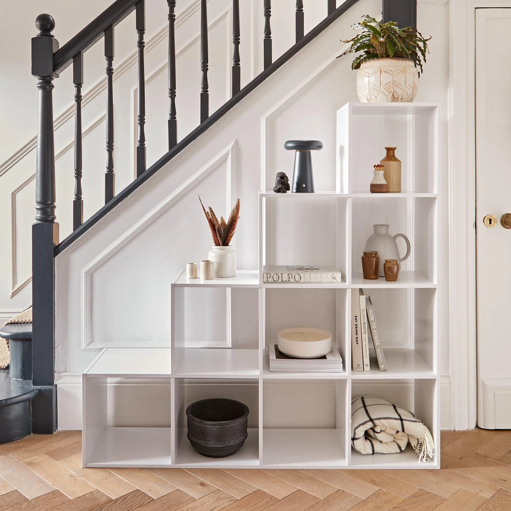 Cara 10 Cube Storage Unit - Chalk White Bookcase