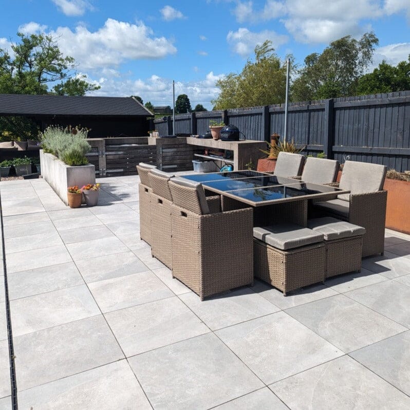 Outlet - 10 Seater Rattan Cube Outdoor Dining Set - Natural Brown Weave - Image 3