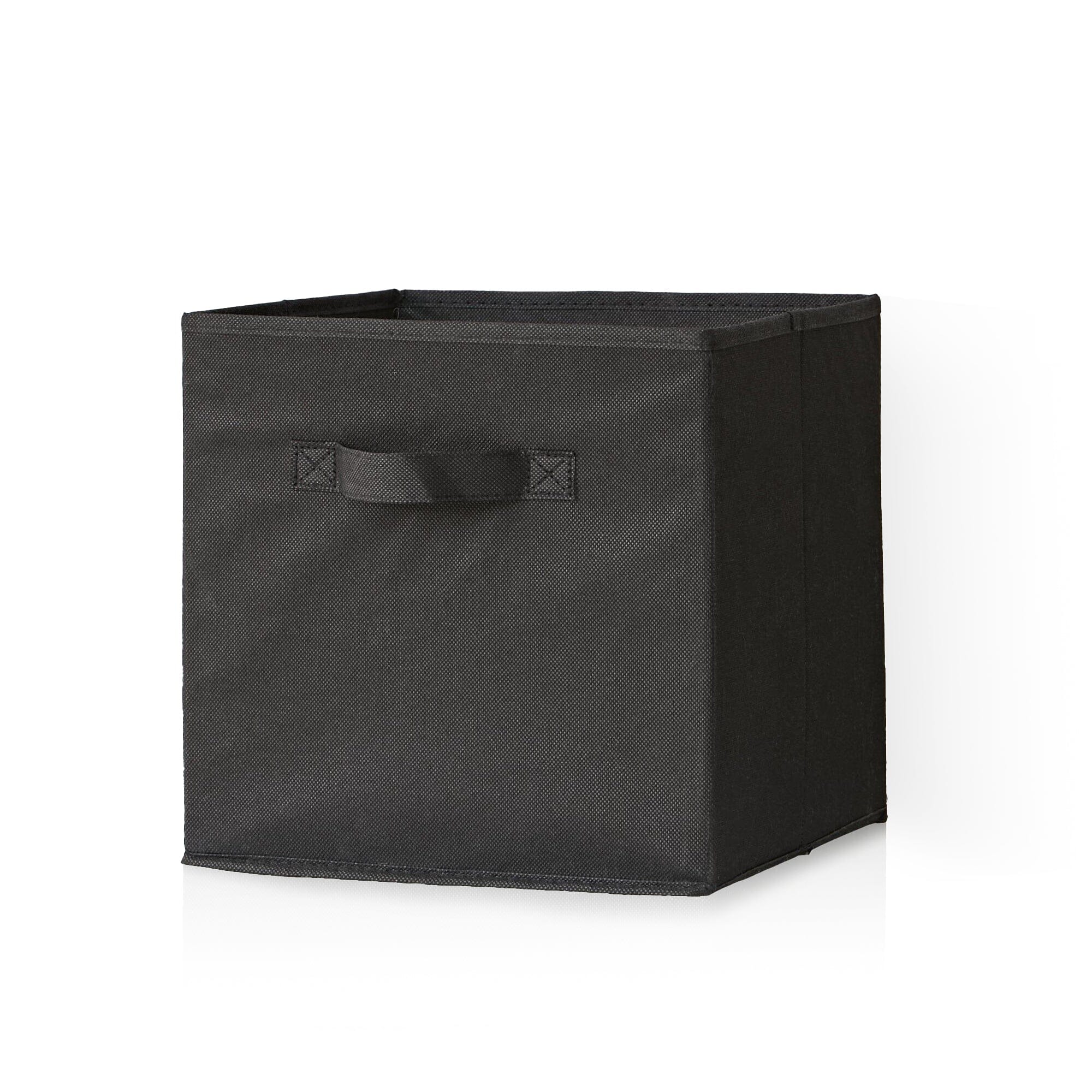 Cara 9 Cube Storage Unit - Chalk White Bookcase with Black Boxes - Image 6