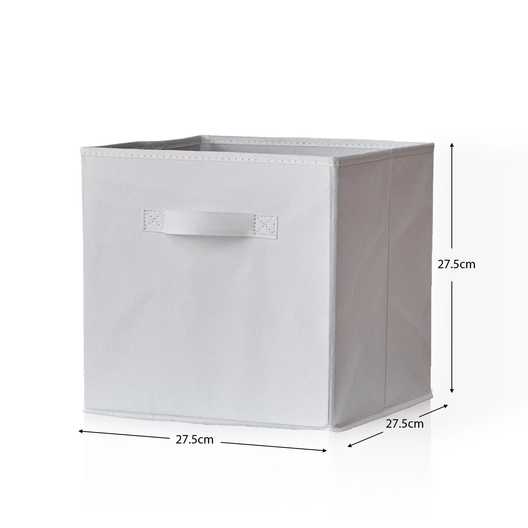 Cara 8 Cube Shelf Unit & 4 Chalk White Handled Box Drawers - Image 10