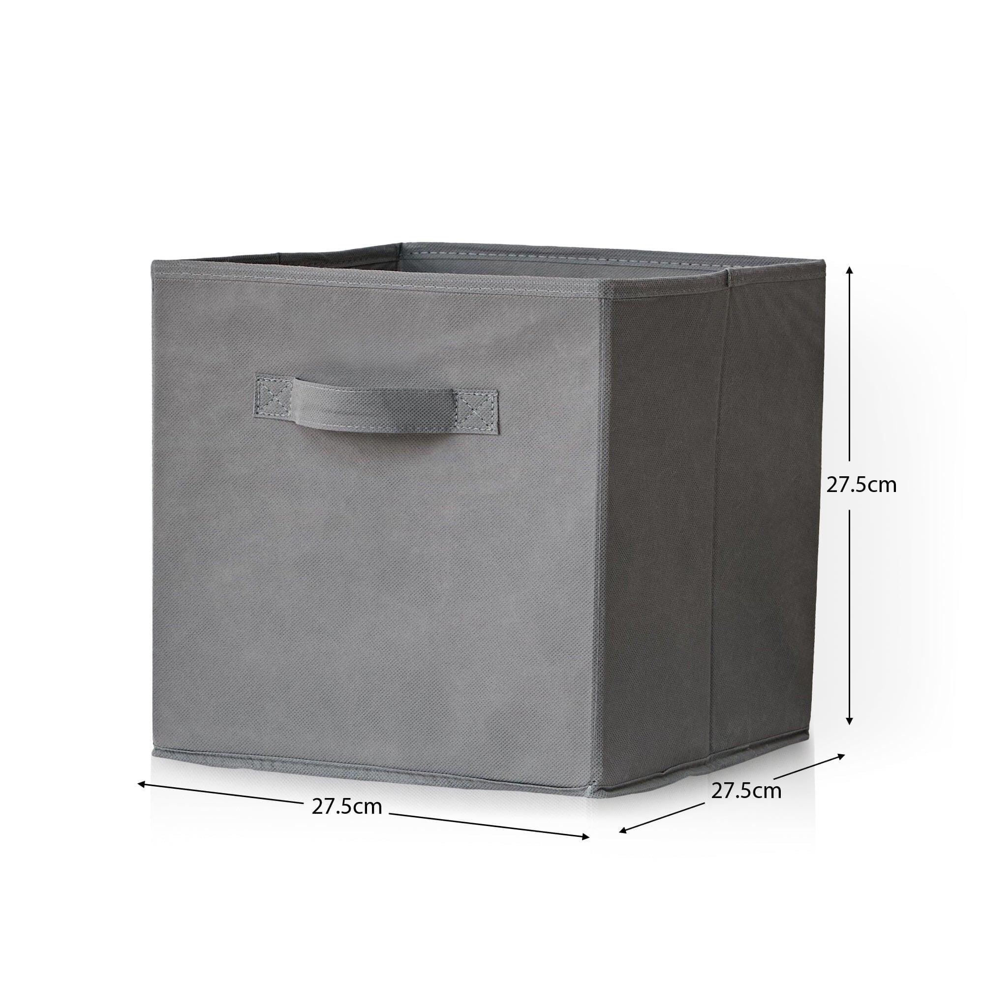 Cara 16 Cube Storage Unit - Chalk White - Two 8x2 Units - Grey Basket - Image 11