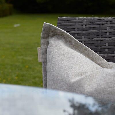Kemble 4 Seater Rattan Round Garden Dining Table & Chair Set - Grey - Image 9