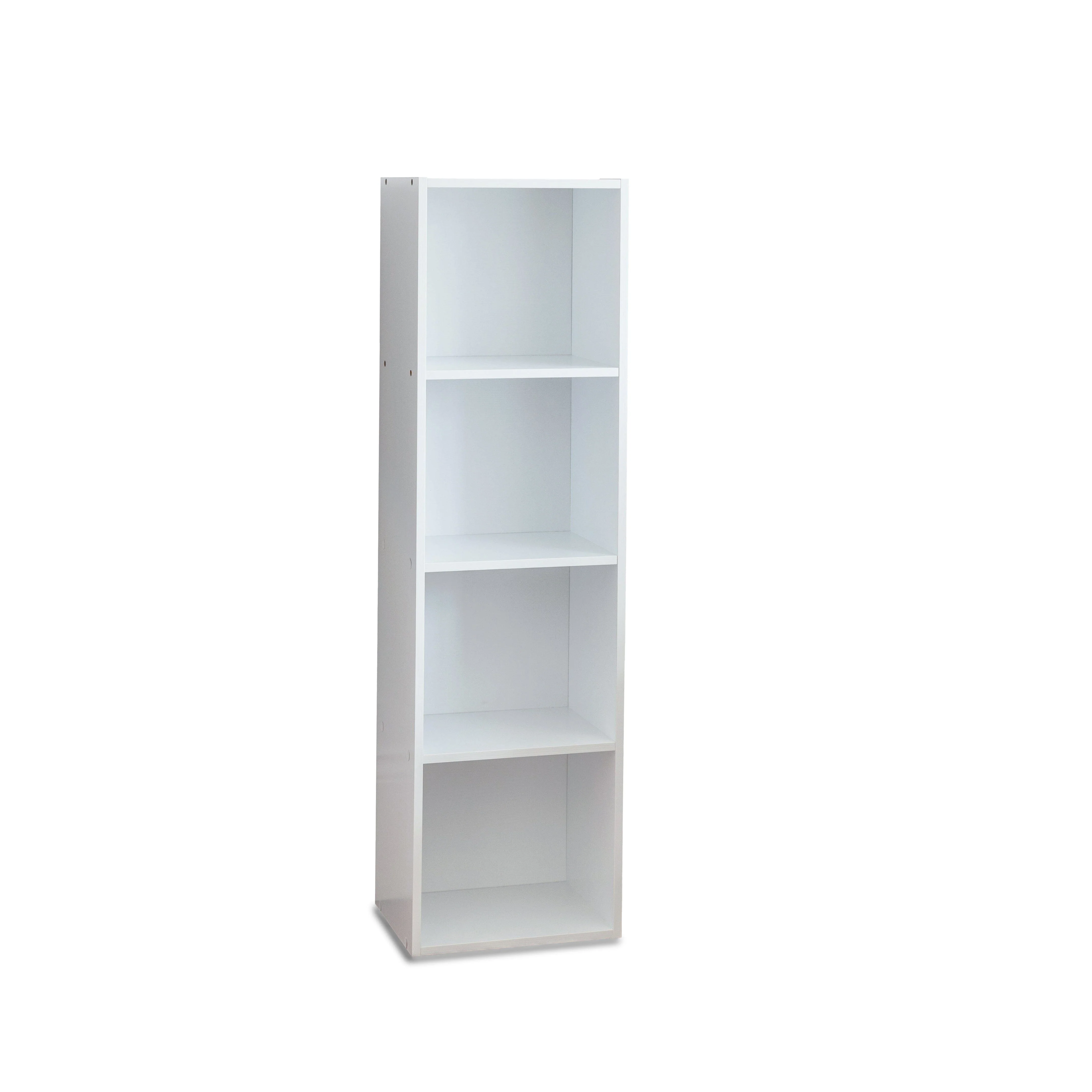 Cara 4 Tier Chalk White Bookcase with 4 x Jute Baskets - Natural - Image 4