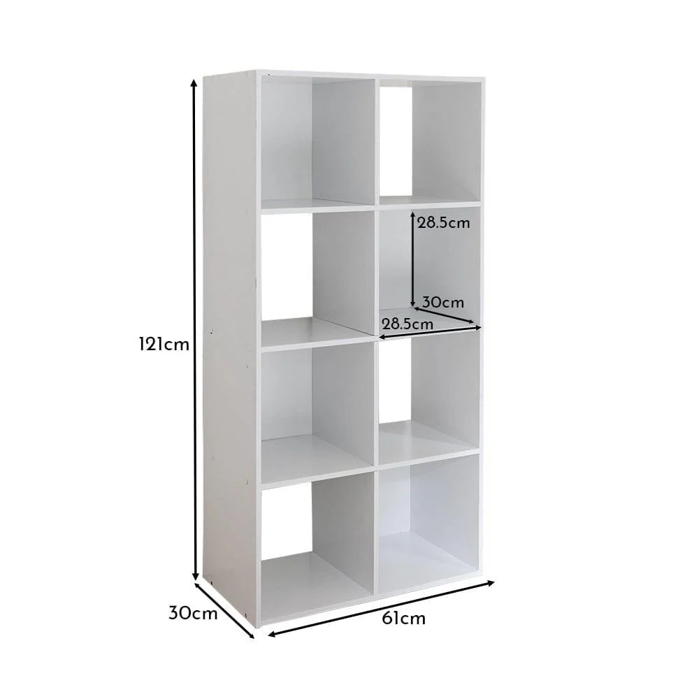 Cara 8 Cube Shelf Unit & 4 Chalk White Handled Box Drawers - Image 9