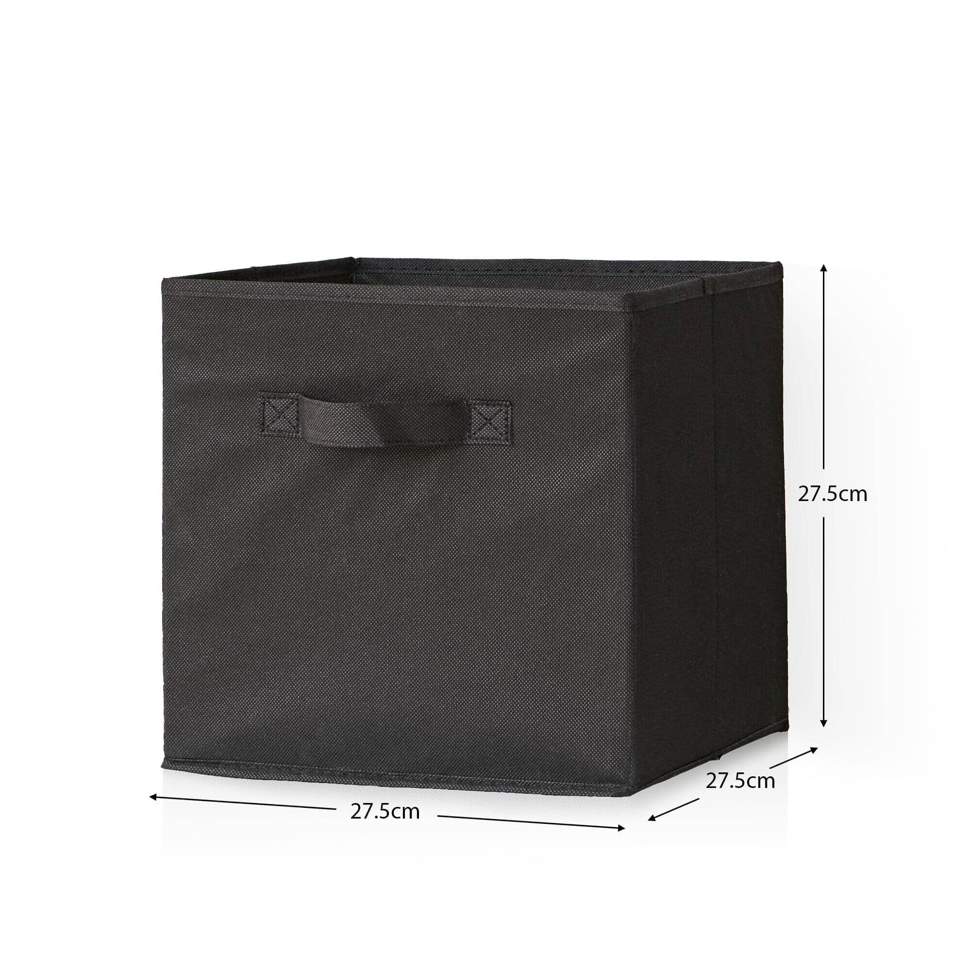 Cara 8 Cube Storage Unit in Chalk White & 4 Black Handled Box Drawers - Image 9