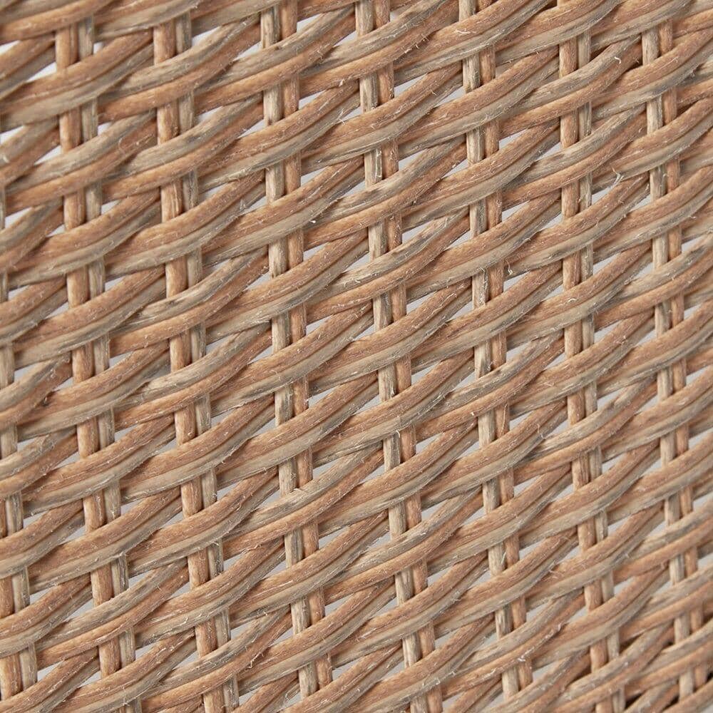 Cube 8 Seater Rattan Outdoor Dining Set with Grey LED Premium Parasol - Natural Brown Weave Polywood Top - Image 10