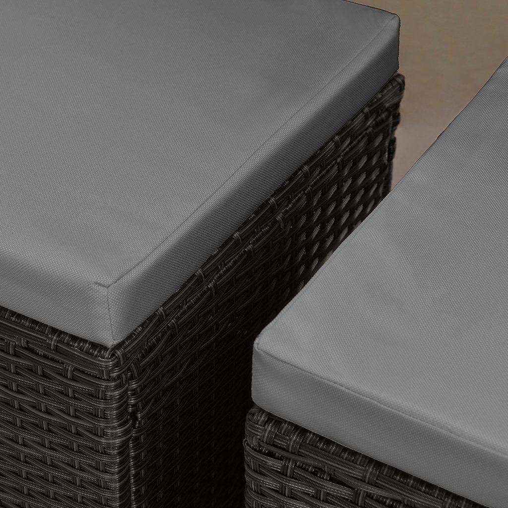 Outlet - 8 Seater Rattan Cube Outdoor Dining Set - Black Weave Polywood Top - Image 6