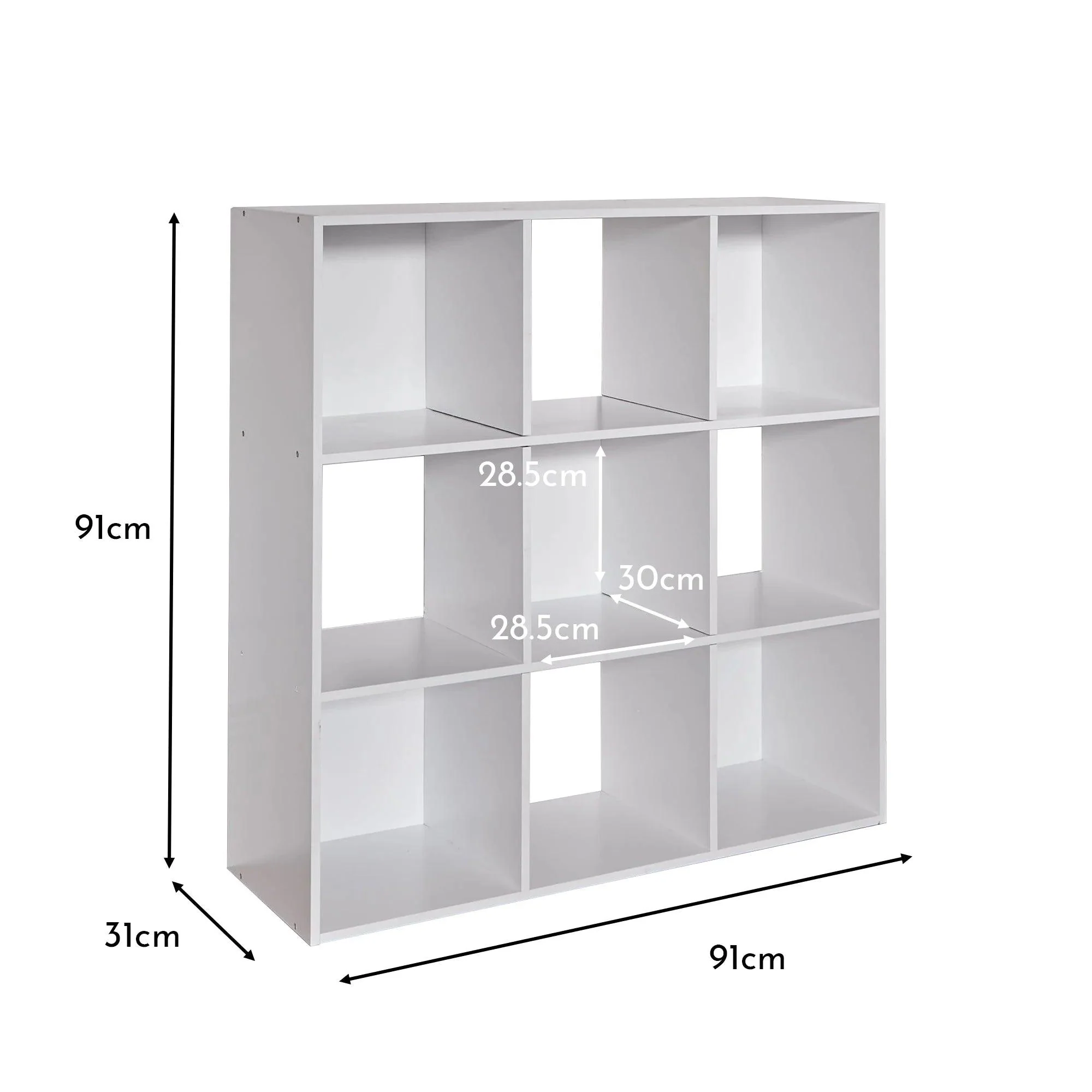 Cara 9 Cube Storage Unit - Bookcase & 4 Pink Handled Box Drawers - Image 7
