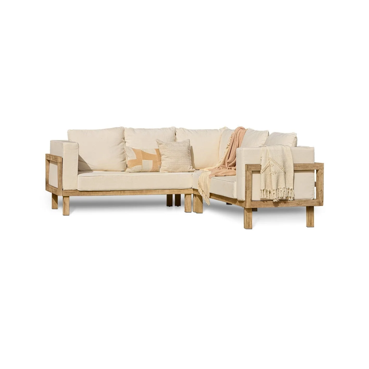 Akira 6 Seater Wooden Garden Corner Sofa with Akira Coffee Table - Image 19