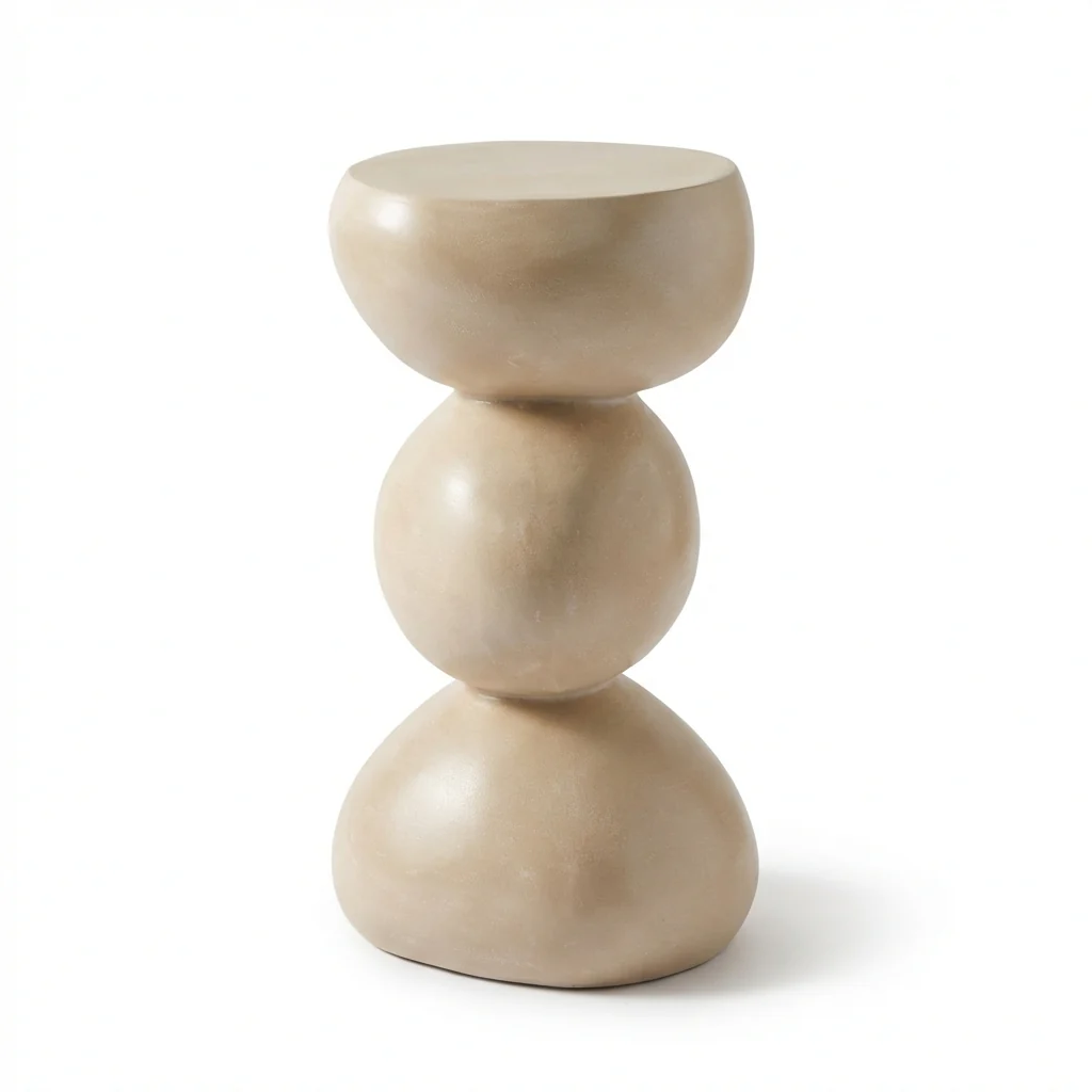Alder Small Concrete Garden Side Table - Sand - Image 5