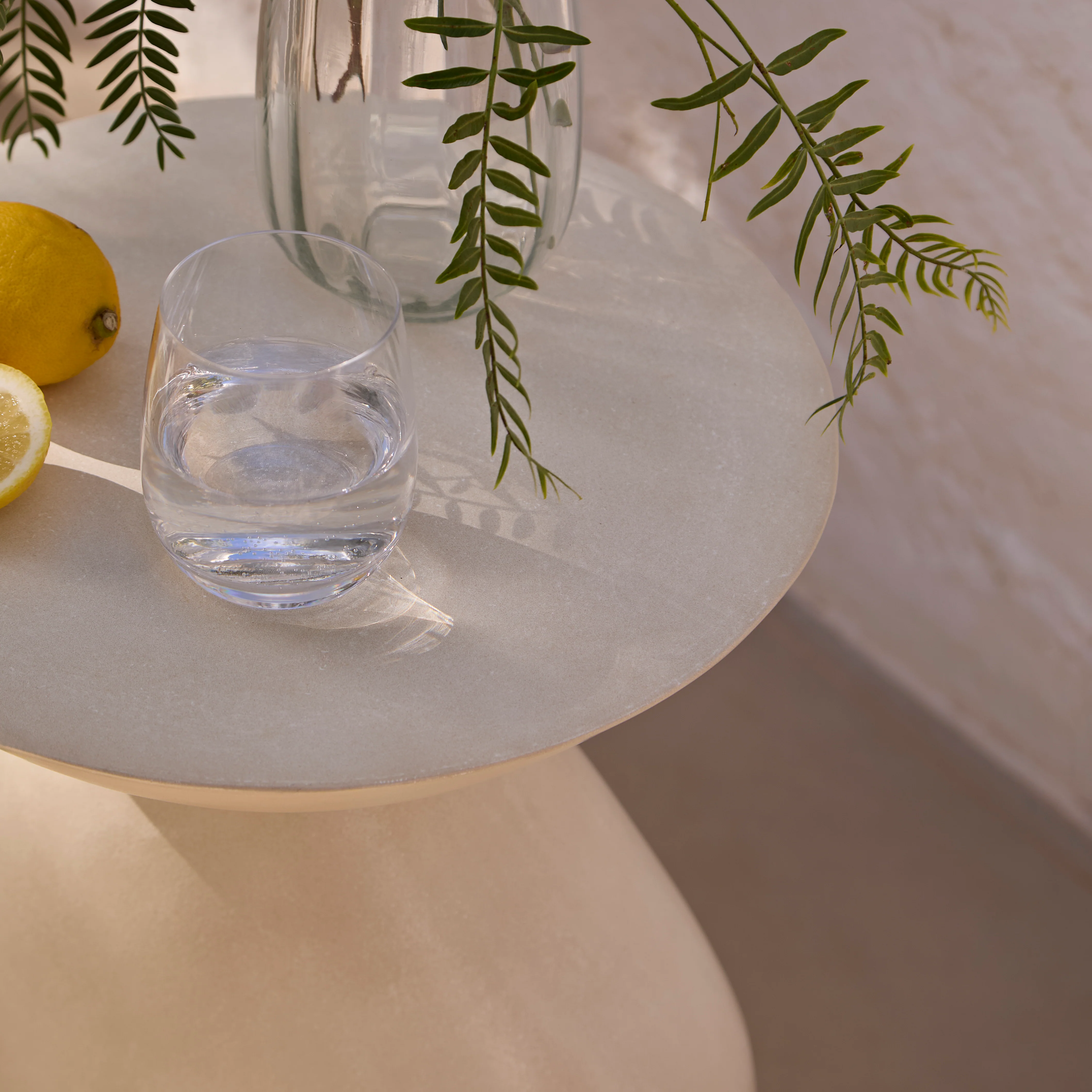 Alder Concrete Garden Side Table - Sand - Image 3