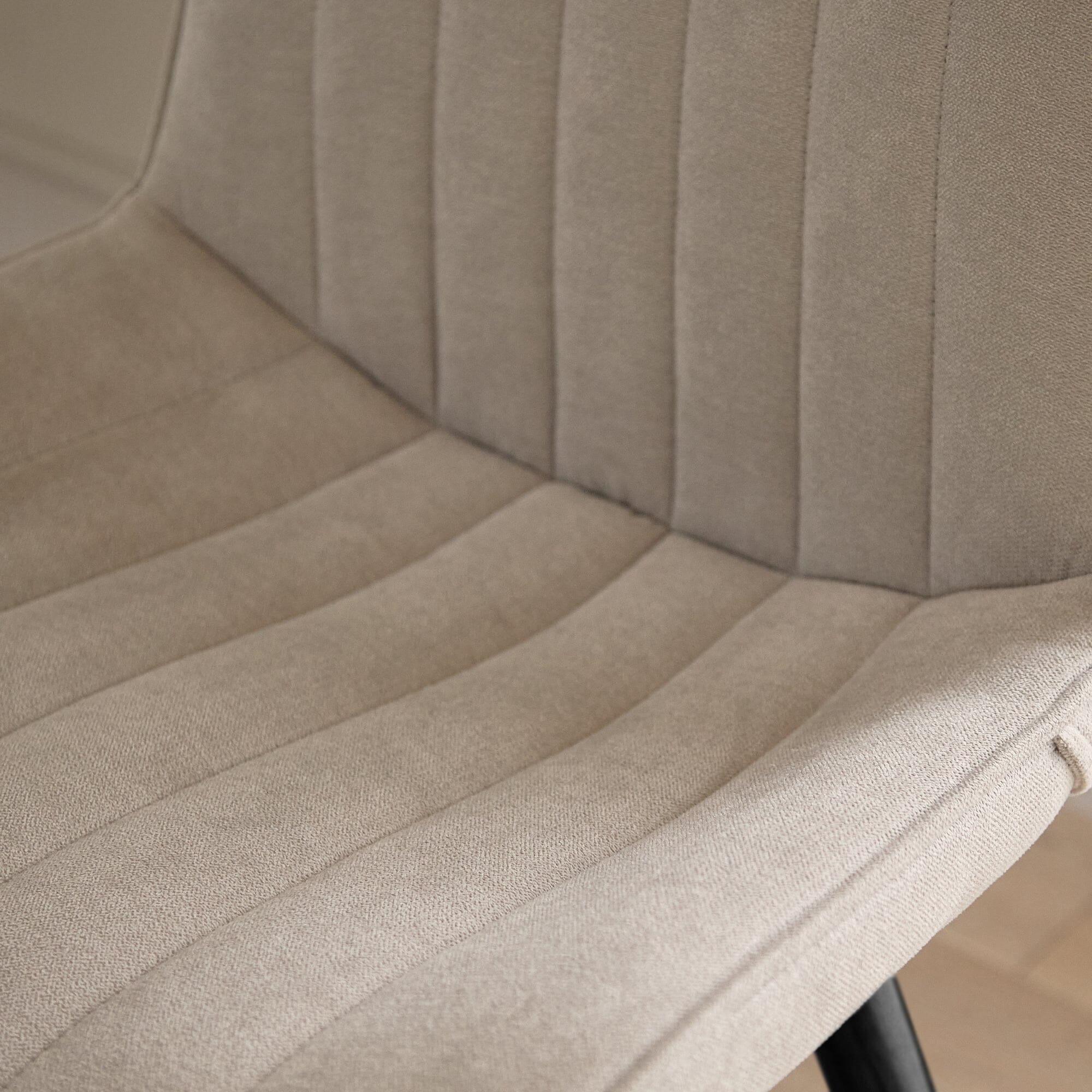 Outlet - Bella Dining Chairs - Set of 2  - Soft Beige with Black Oak Legs - Image 3