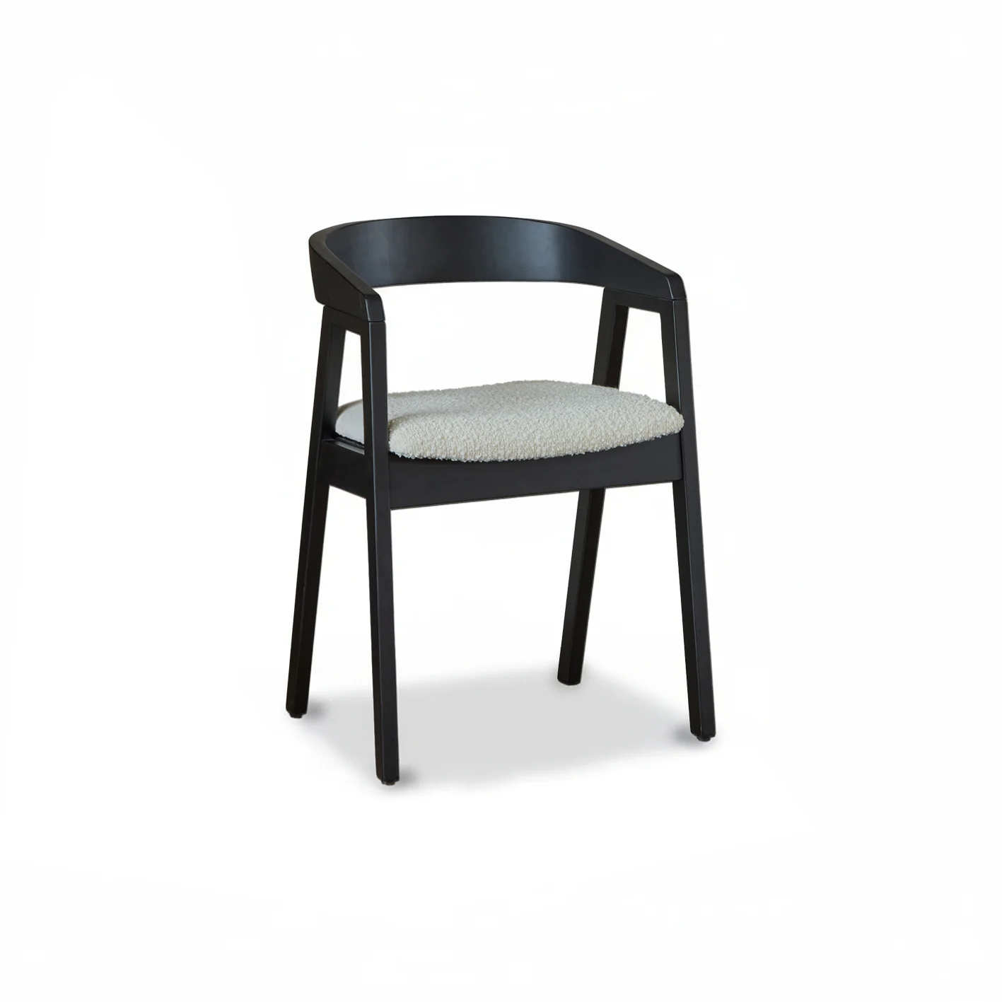 Amelia Black Oak Oval Extending Dining Table Set - 4 Seater - Ella Black Oak Carver Chairs - Off White Boucle - Image 13