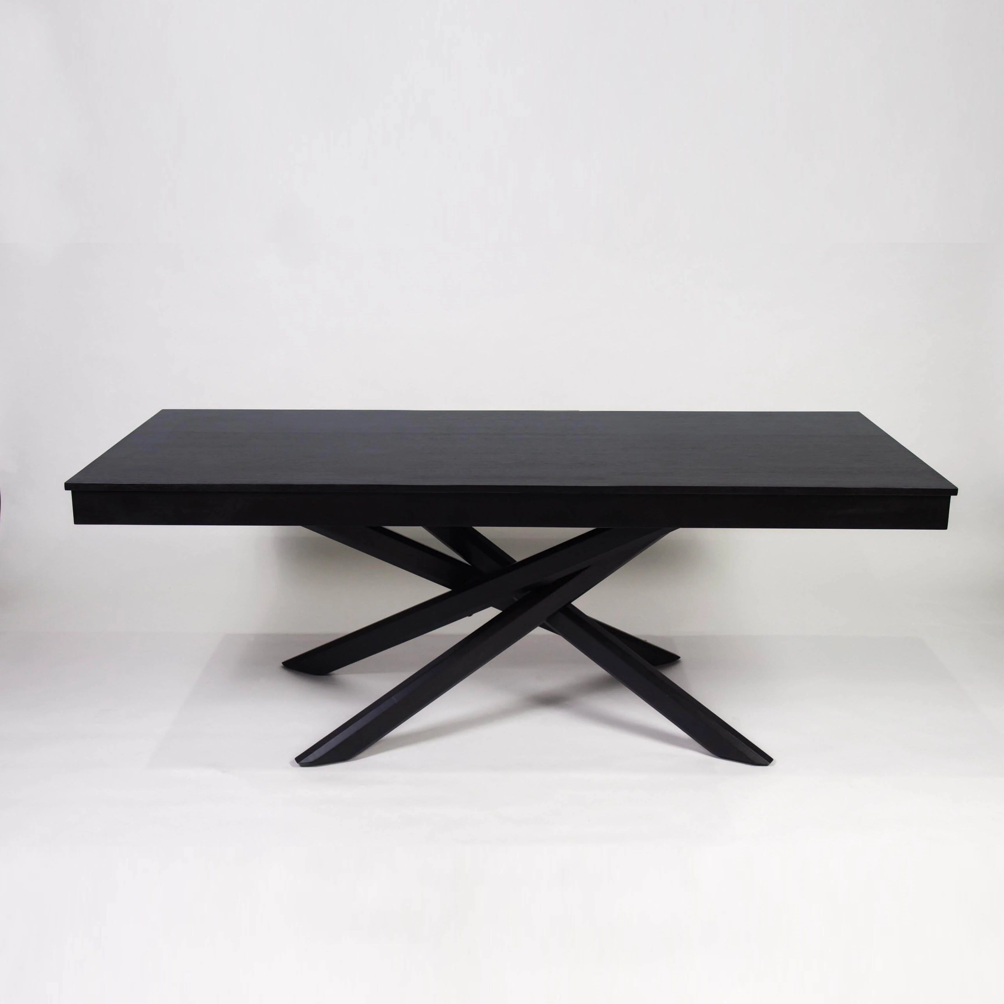 Amelia Black Extendable Dining Table Set - 6 Seater - Freya Grey Dining Chairs - Black Legs - Image 6