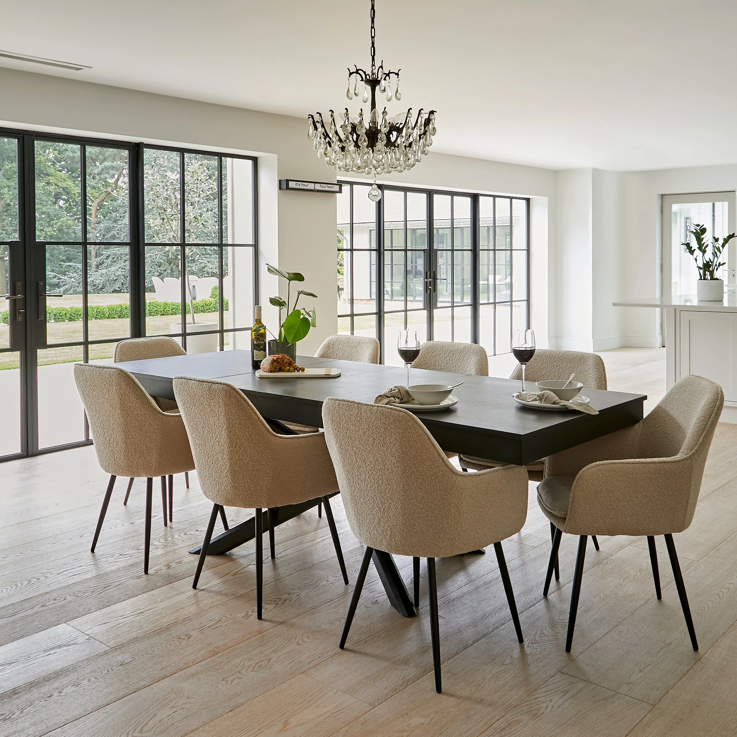 Amelia Black Wood Dining Table - Extendable - Image 4