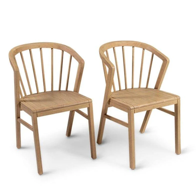 Amelia Pale Oak Dining Table Set - 6 Seater - Mabel Pale Oak Spindle Back Chairs - Image 6