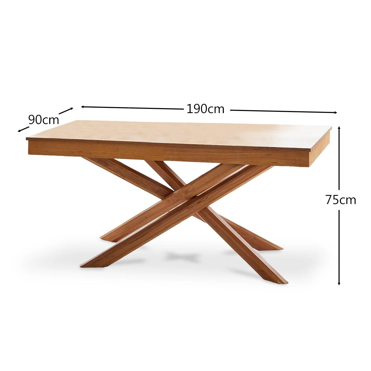 Amelia Pale Oak Wood Dining Table - Non Extendable - Pale Oak Legs - Image 8