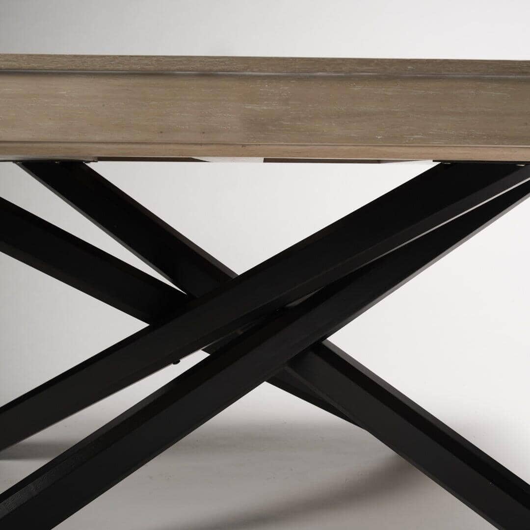 Amelia Whitewash Dining Table Set - 6 Seater - Freya Boucle Carver Chairs - Black Legs - Image 8
