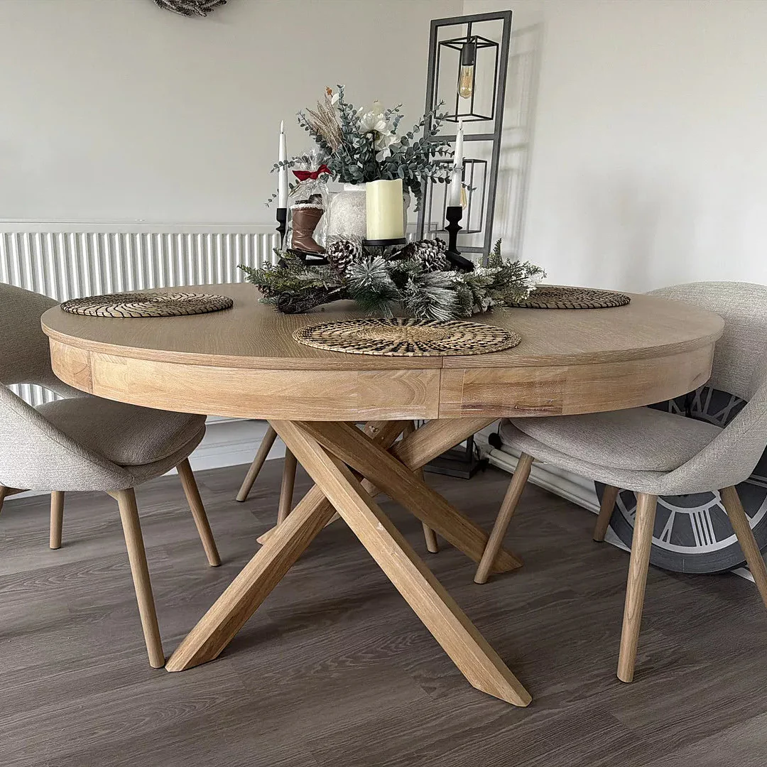 Amelia Whitewash Wood Extendable Dining Table - Image 3
