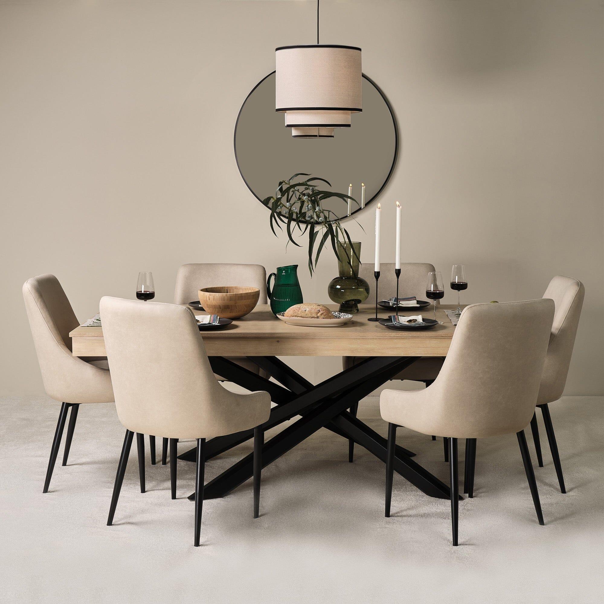 Outlet - Amelia Whitewash Wood Non Extending Dining Table - Black Legs - Image 2