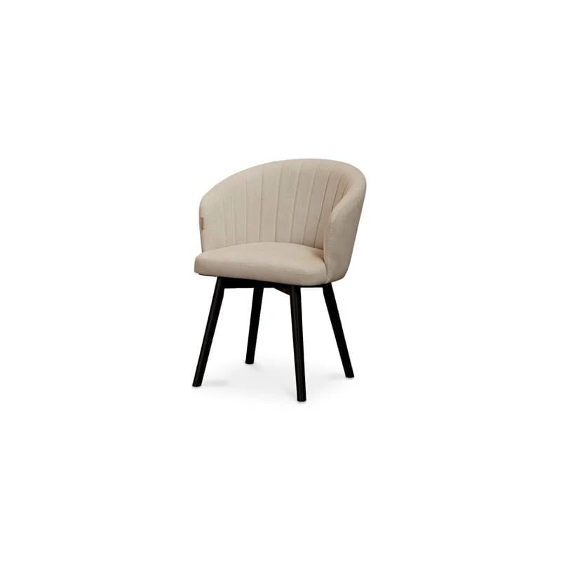 Arabella Natural Beige Dining Chairs - Set of 2 - Black Oak Legs - Image 6