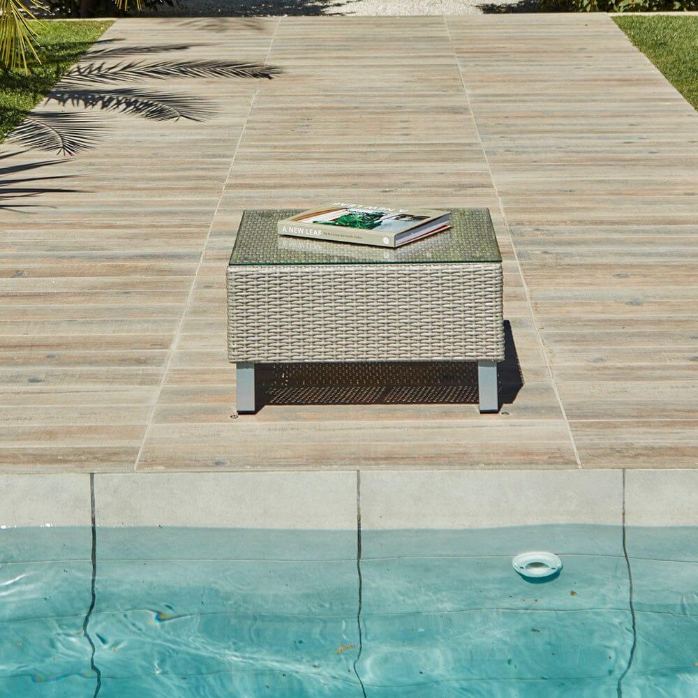 Aria 7 Seater Rattan Garden Sofa Set with Footstool & Coffee Table - Light Grey - Image 7
