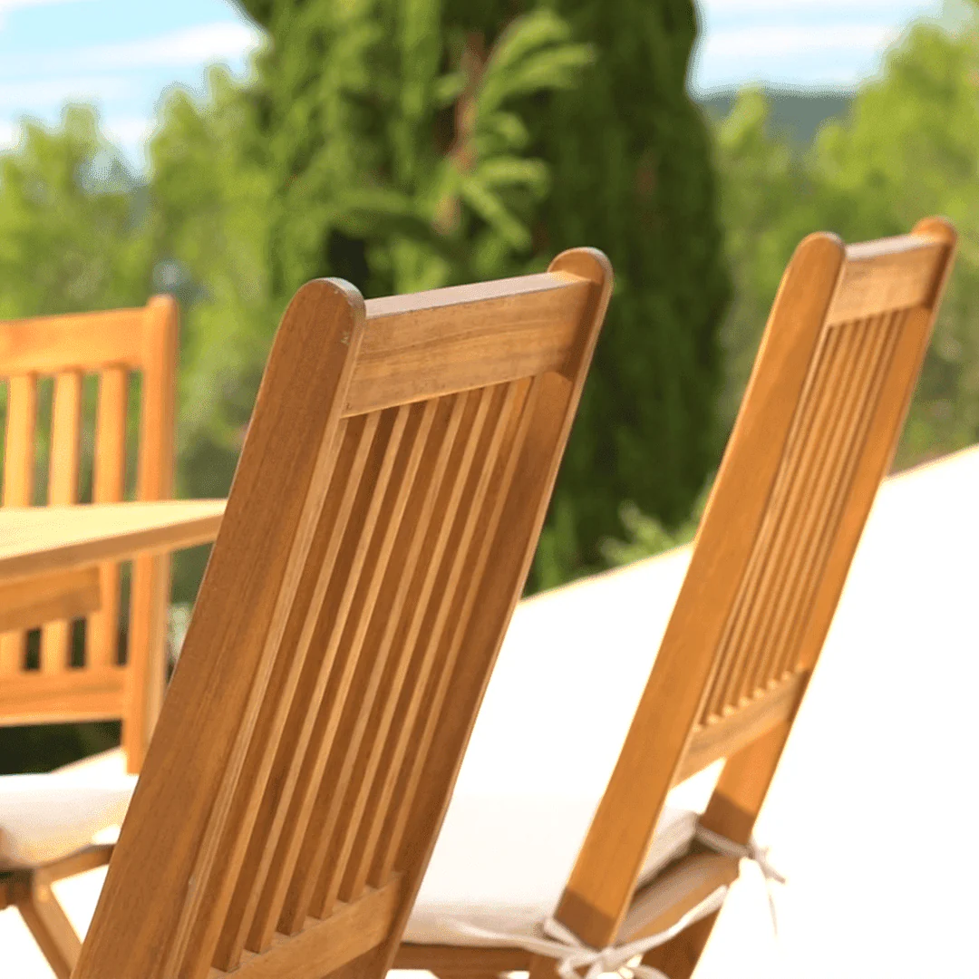 Ashby 8 Seater Wooden Round Garden Dining Set with Grey Parasol - 160cm - Image 11