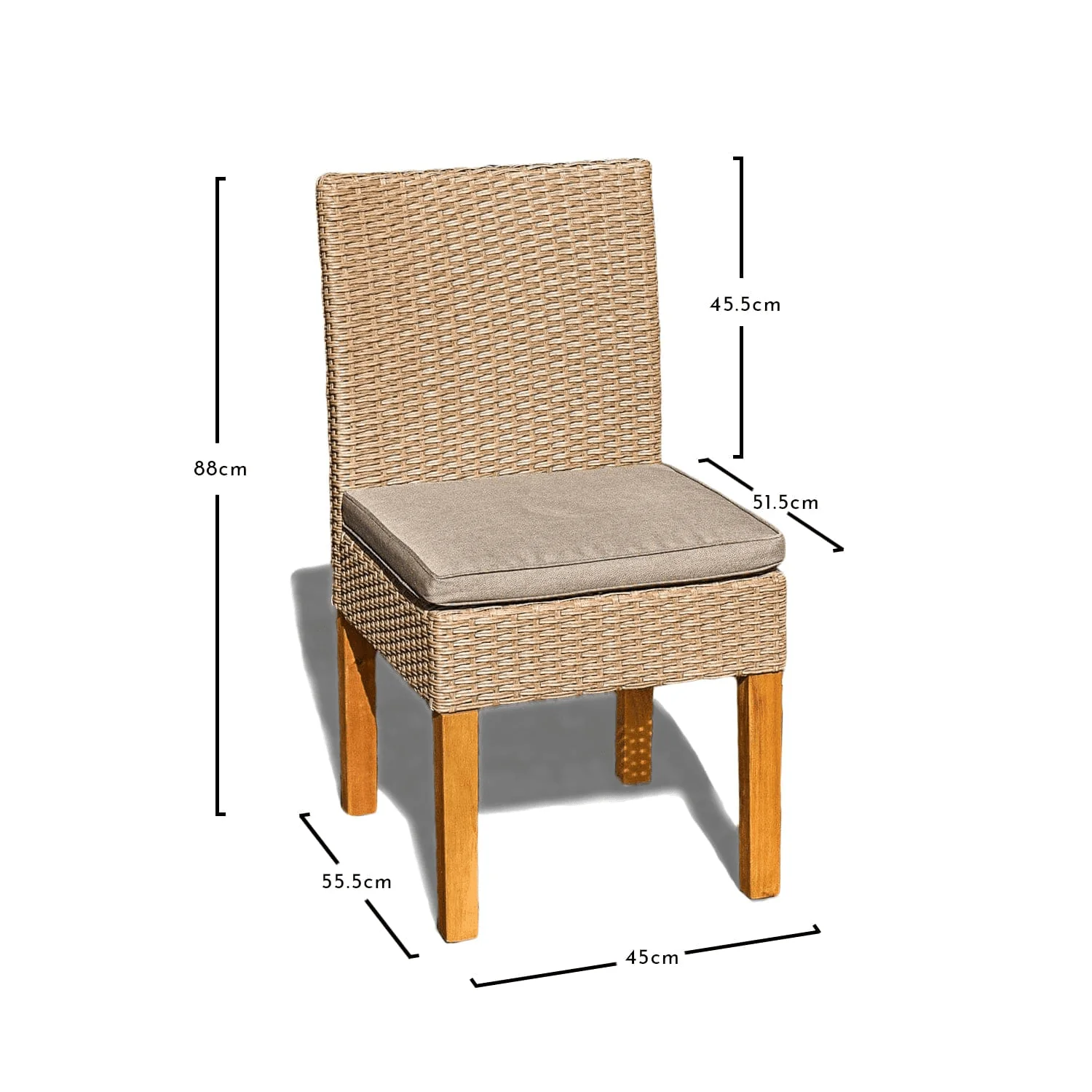 Aspen 4 Seater Wooden Garden Dining Set with 4 Oliver Dining Chairs - 140cm to 200cm - Image 5