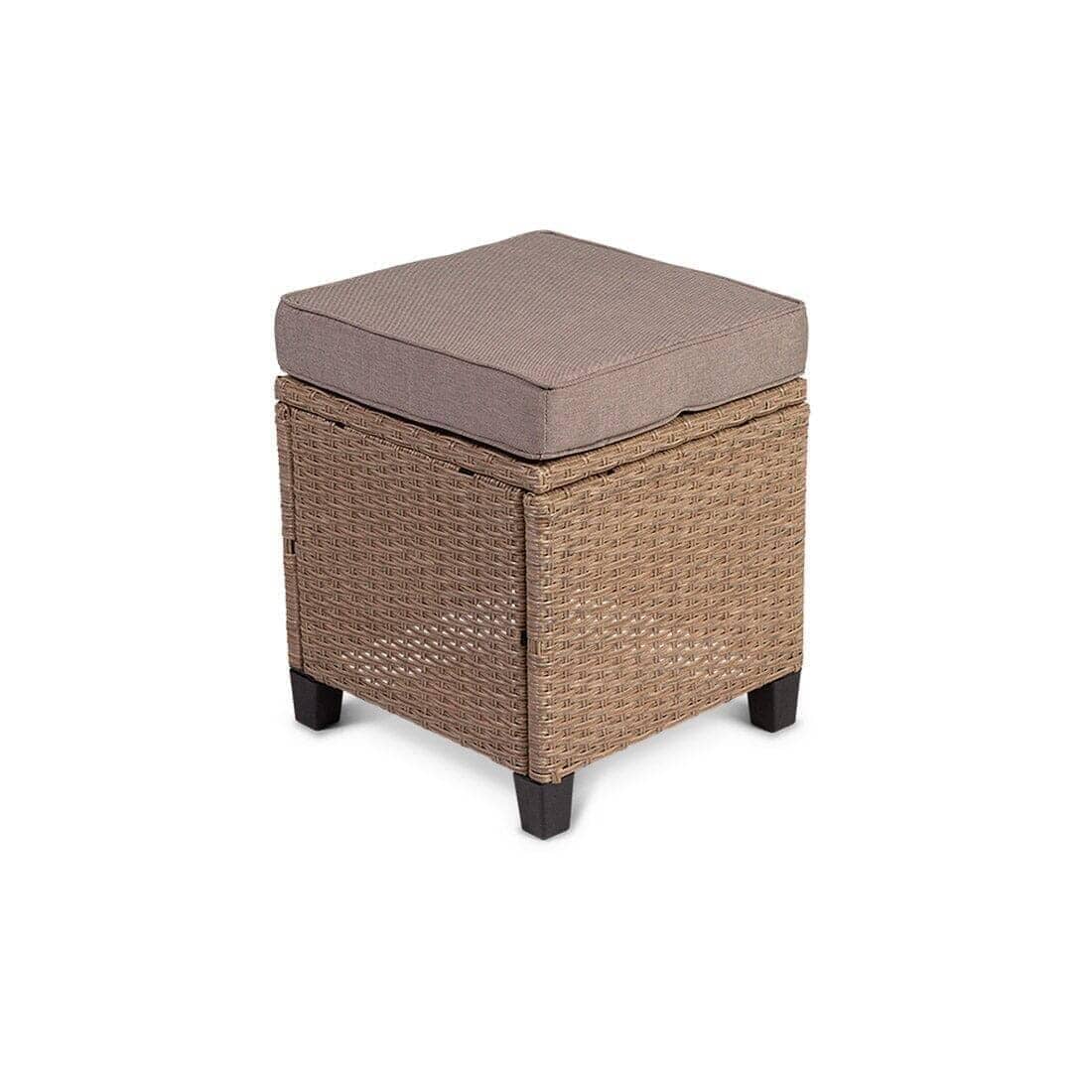 Aston 9 Seater Rattan Corner Sofa Set with Cream LED Premium Parasol with Glass Table Top - Natural Brown - Image 7