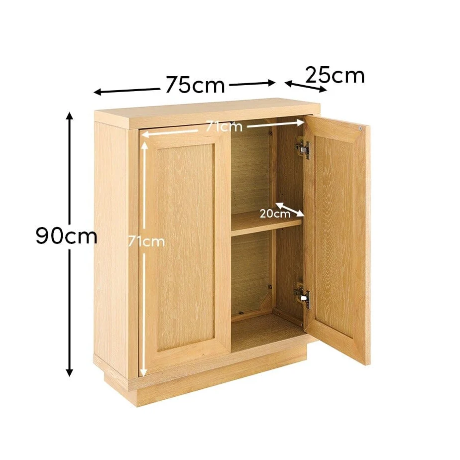 Astrid 2 Door Small Sideboard - Whitewash Oak - Image 18