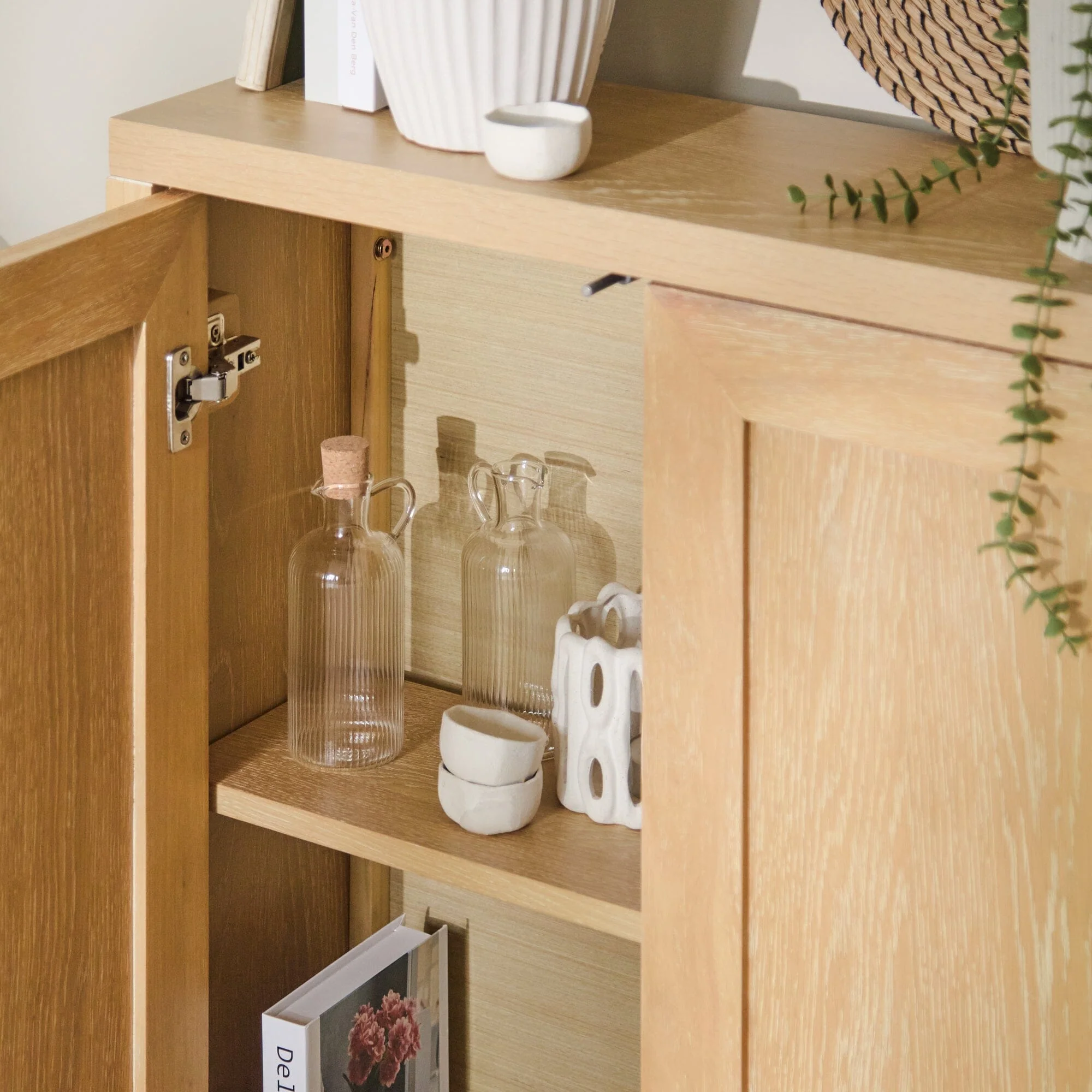Astrid 2 Door Small Sideboard - Whitewash Oak - Image 5