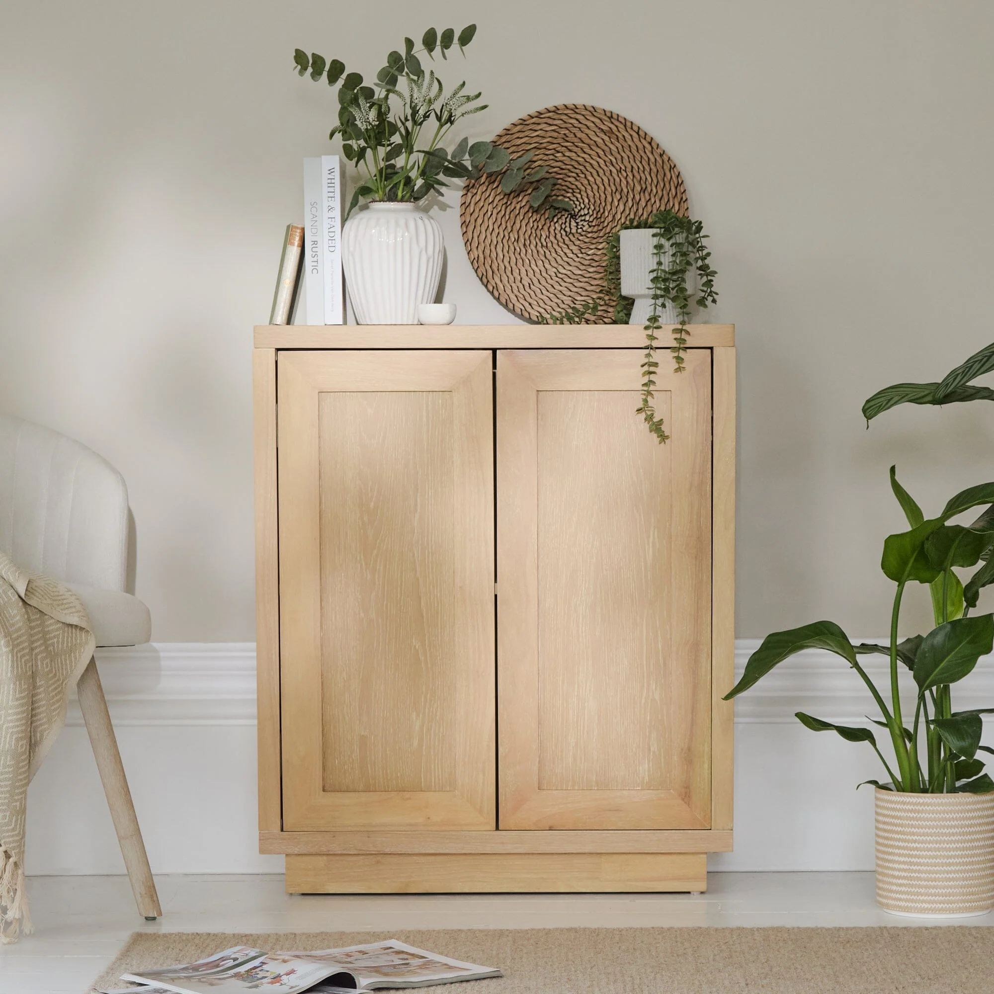 Astrid 2 Door Small Sideboard - Whitewash Oak - Image 7