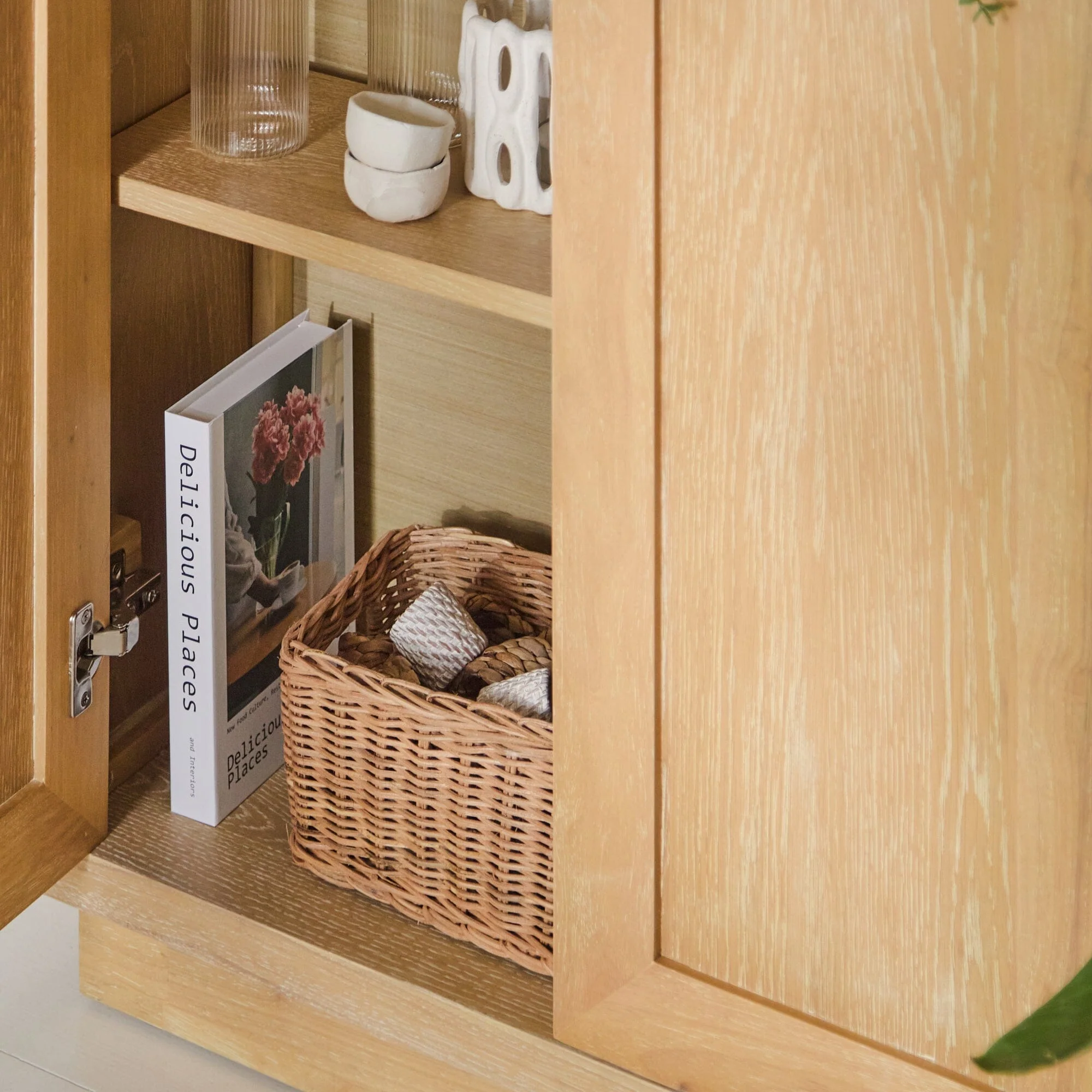 Astrid 2 Door Small Sideboard - Whitewash Oak - Image 8