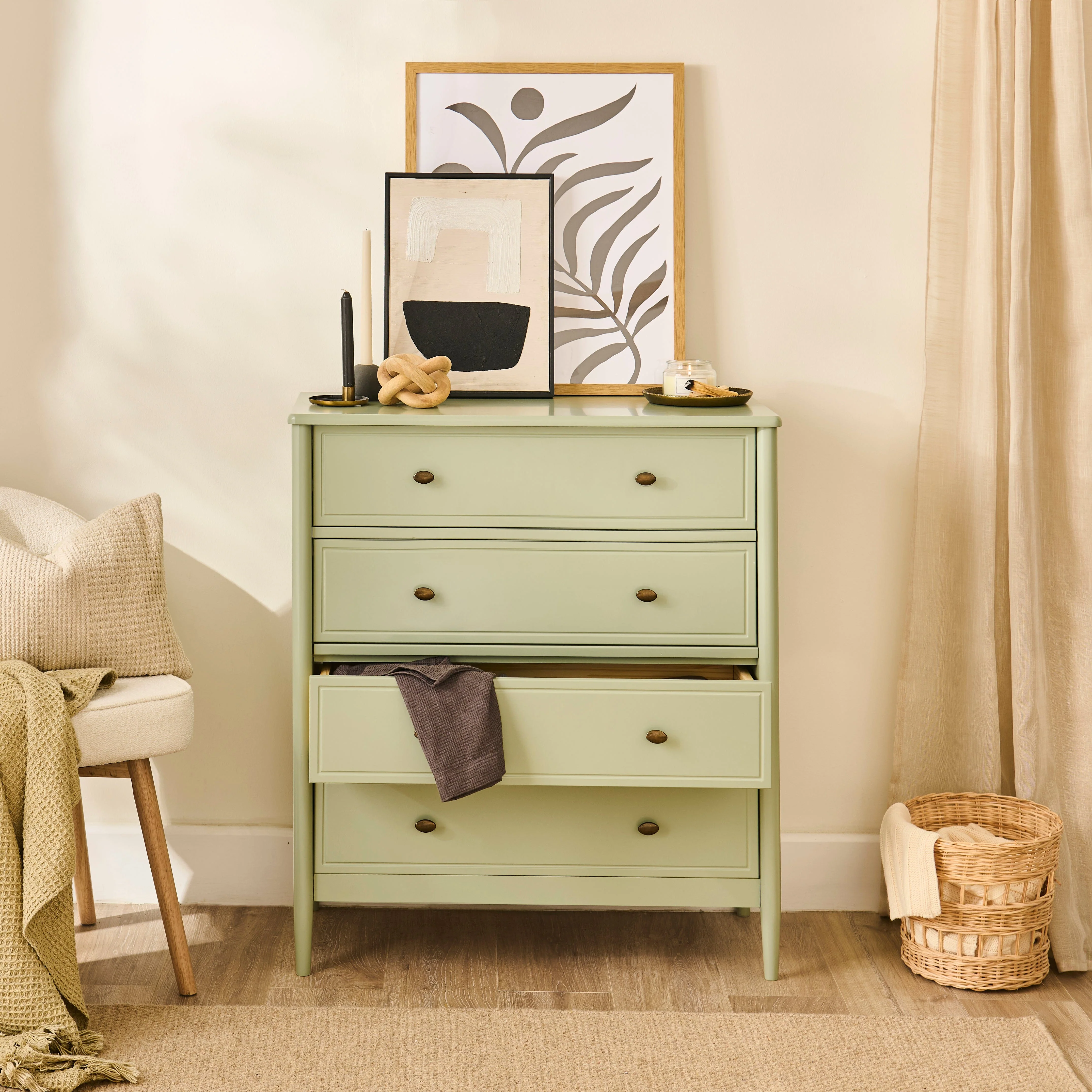 Aubrey 4 Drawer Chest of Drawers - Pistachio Green - Image 8