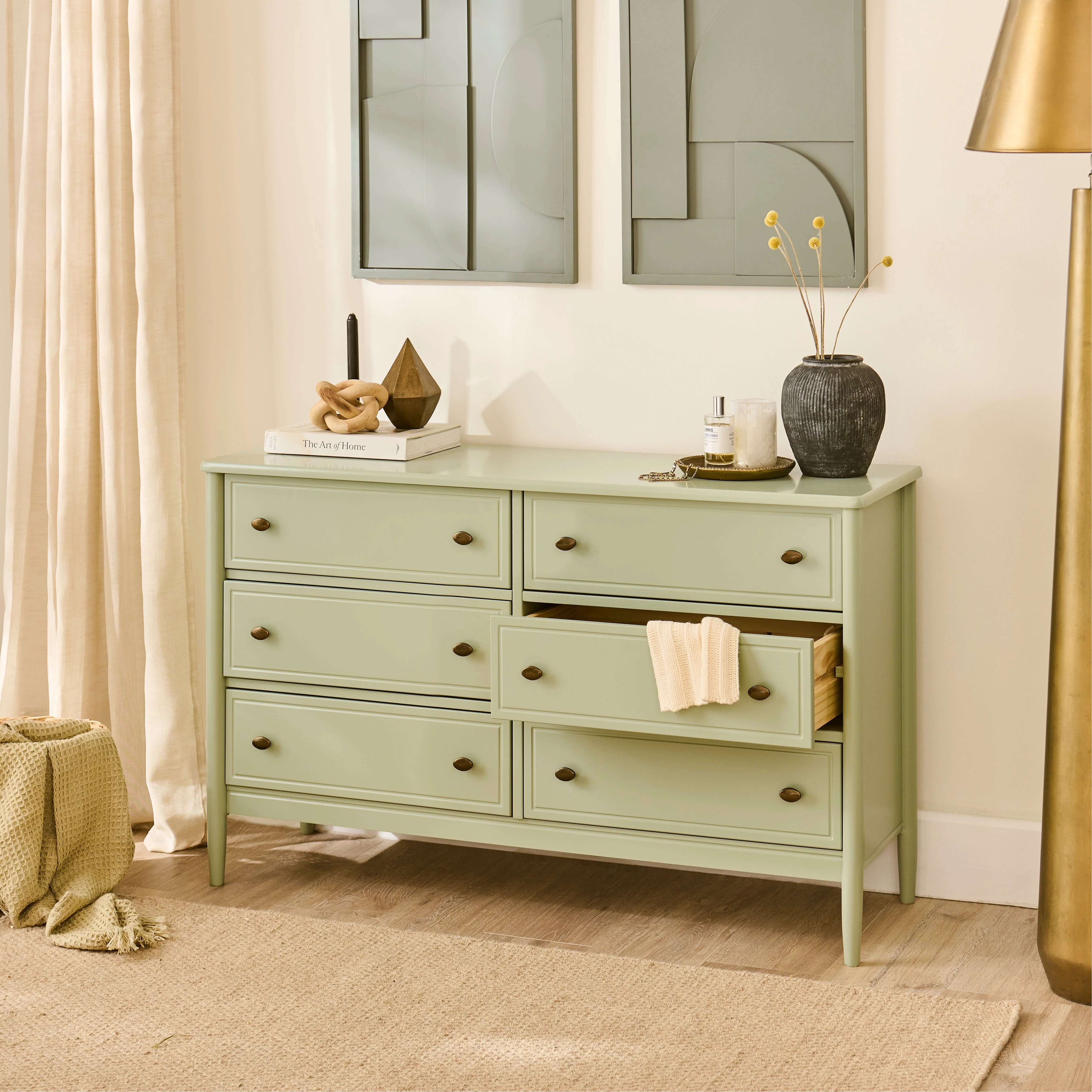 Aubrey 6 Drawer Chest of Drawers - Pistachio Green - Image 9