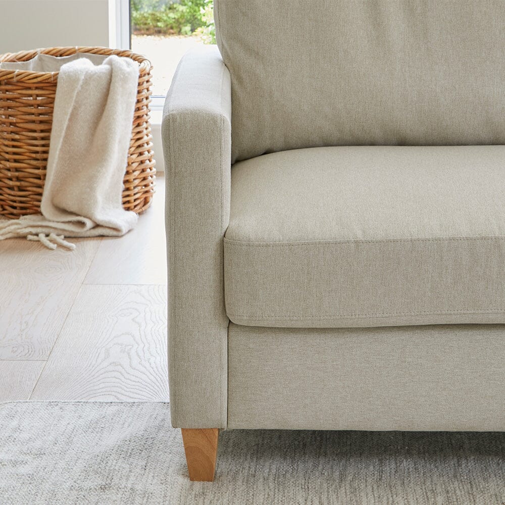 Ava Large Chaise Corner Sofa - Left Hand - Sand with Pale Oak Legs - Image 3