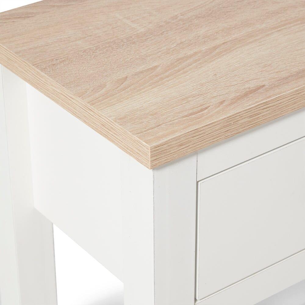 Bampton Alabaster White 2 Drawer Console Table - Image 11