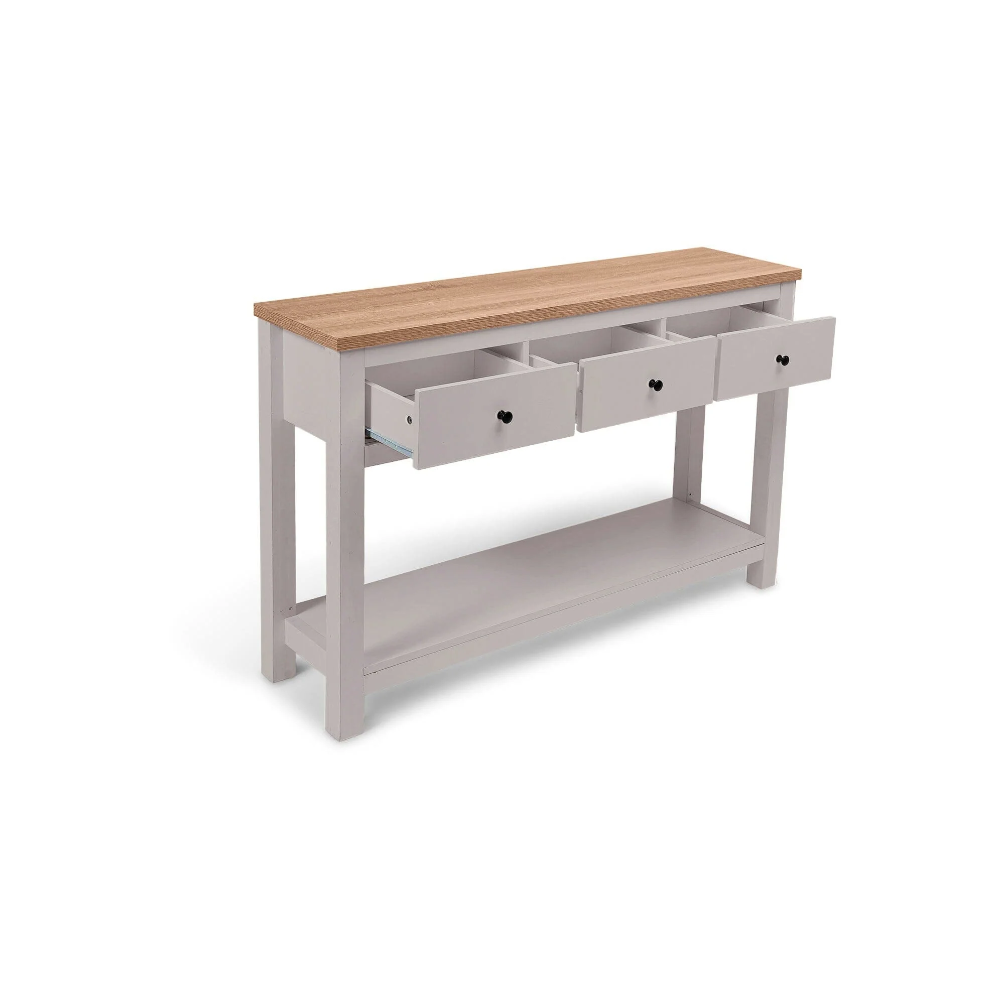 Outlet - Bampton 3 Drawer Console Table - Stone Grey - Image 7