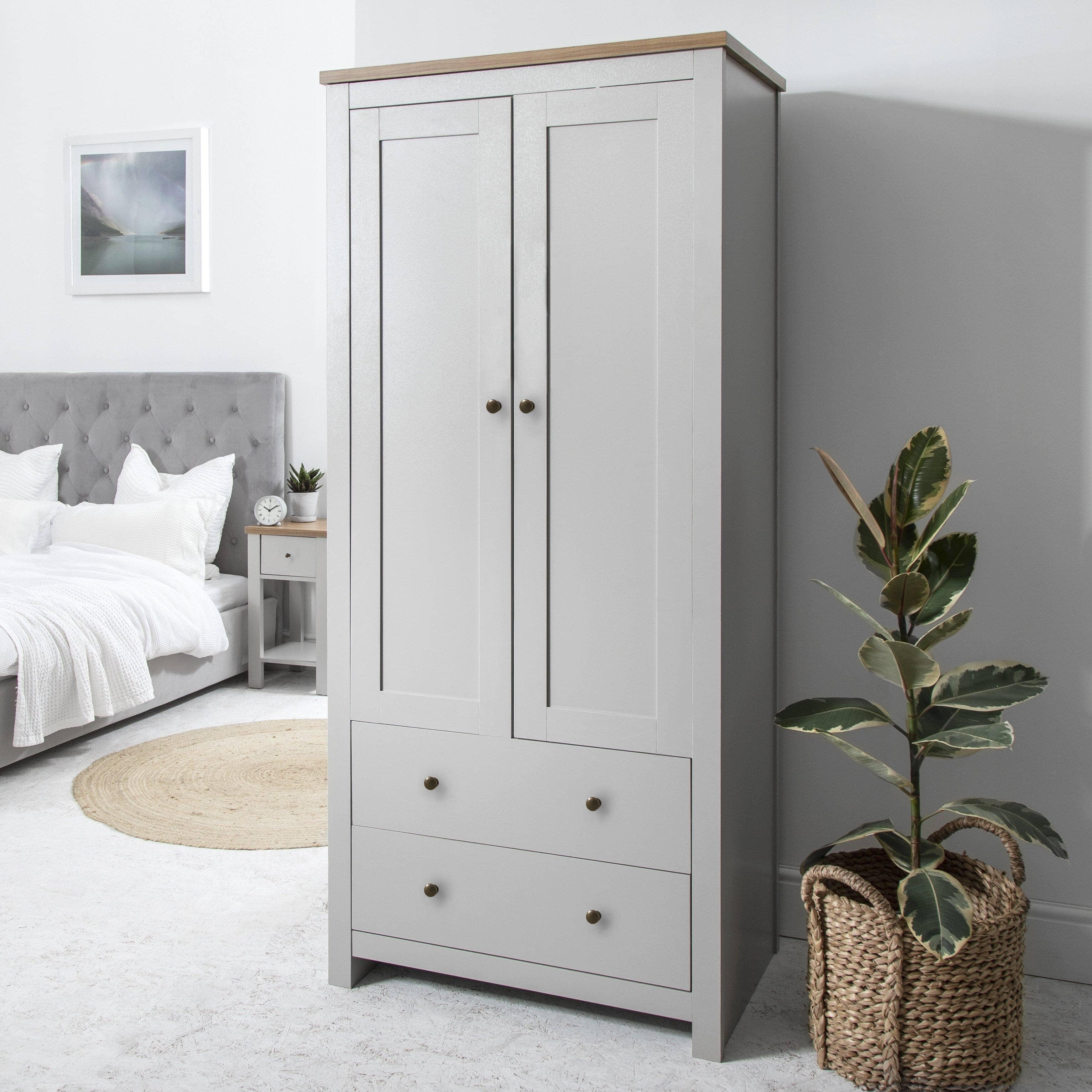 Bampton 3 Piece Bedroom Set - 3 Over 4 Chest of Drawers - Stone Grey - Image 2