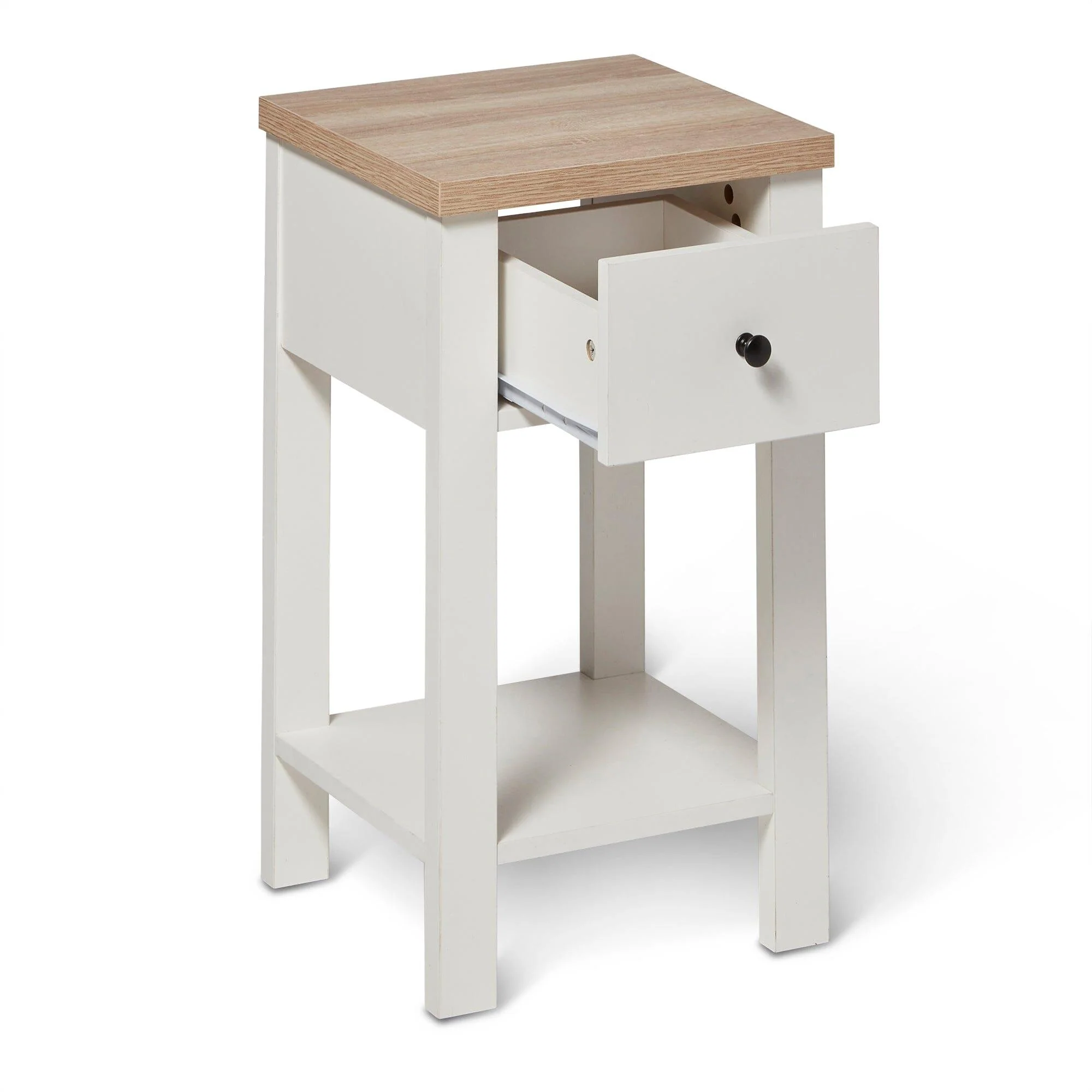 Bampton 1 Drawer Bedside Table - Alabaster White - Image 6
