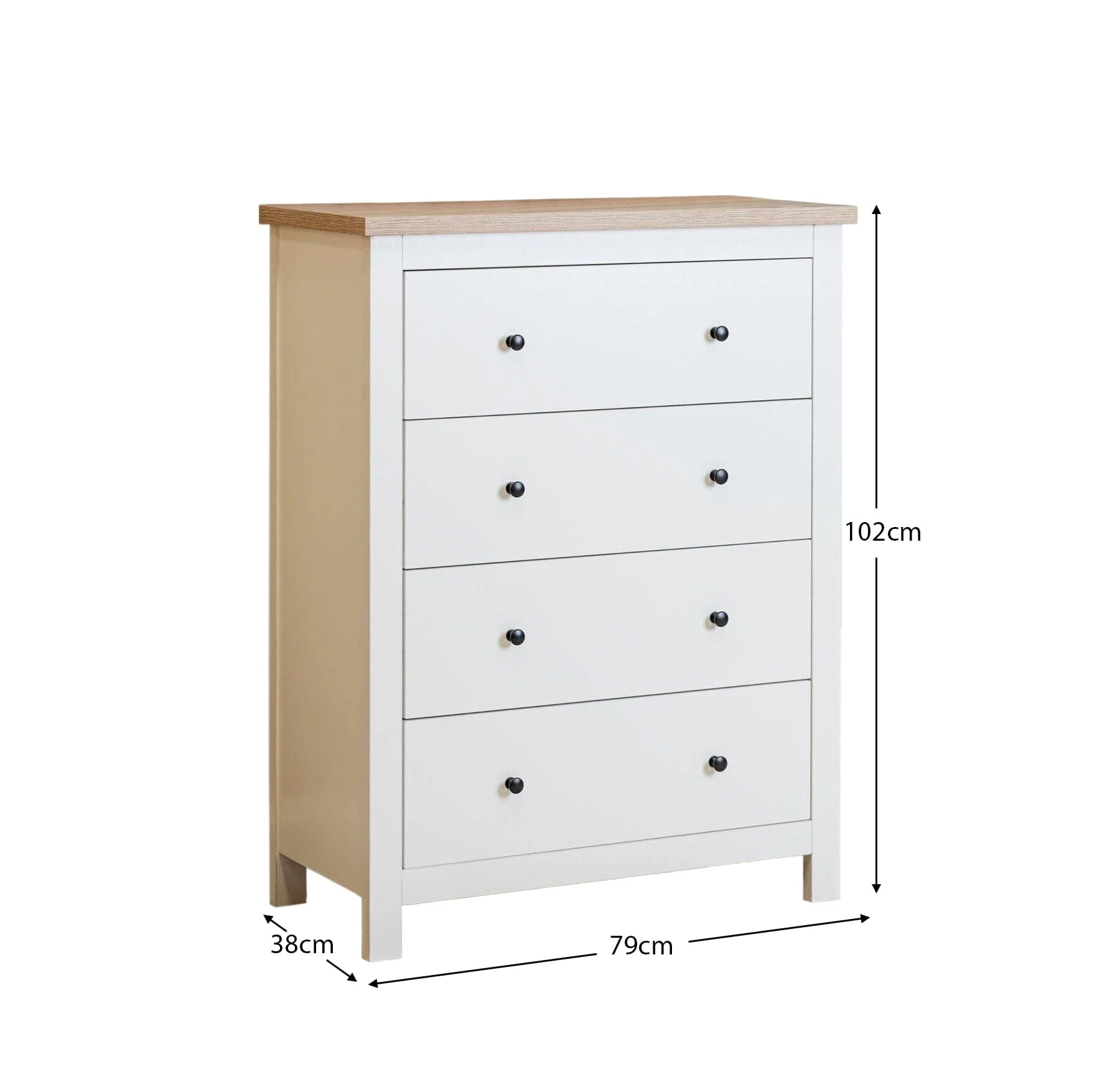 Bampton 4 Drawer Tall Chest of Drawers - Alabaster White - Image 6