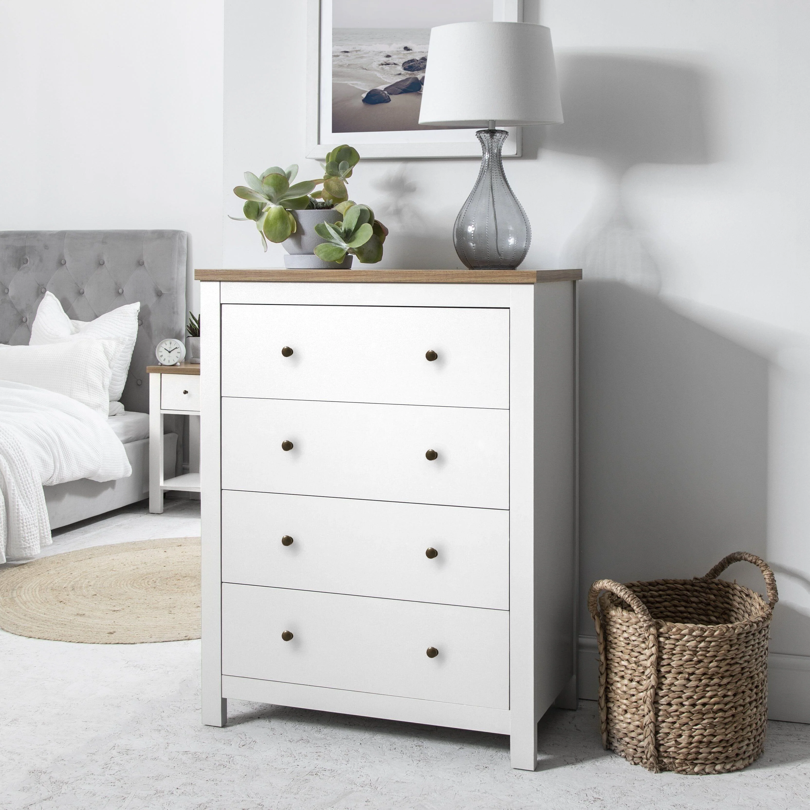 Bampton Wardrobe & Drawers Bedroom Set - Alabaster White - Image 2