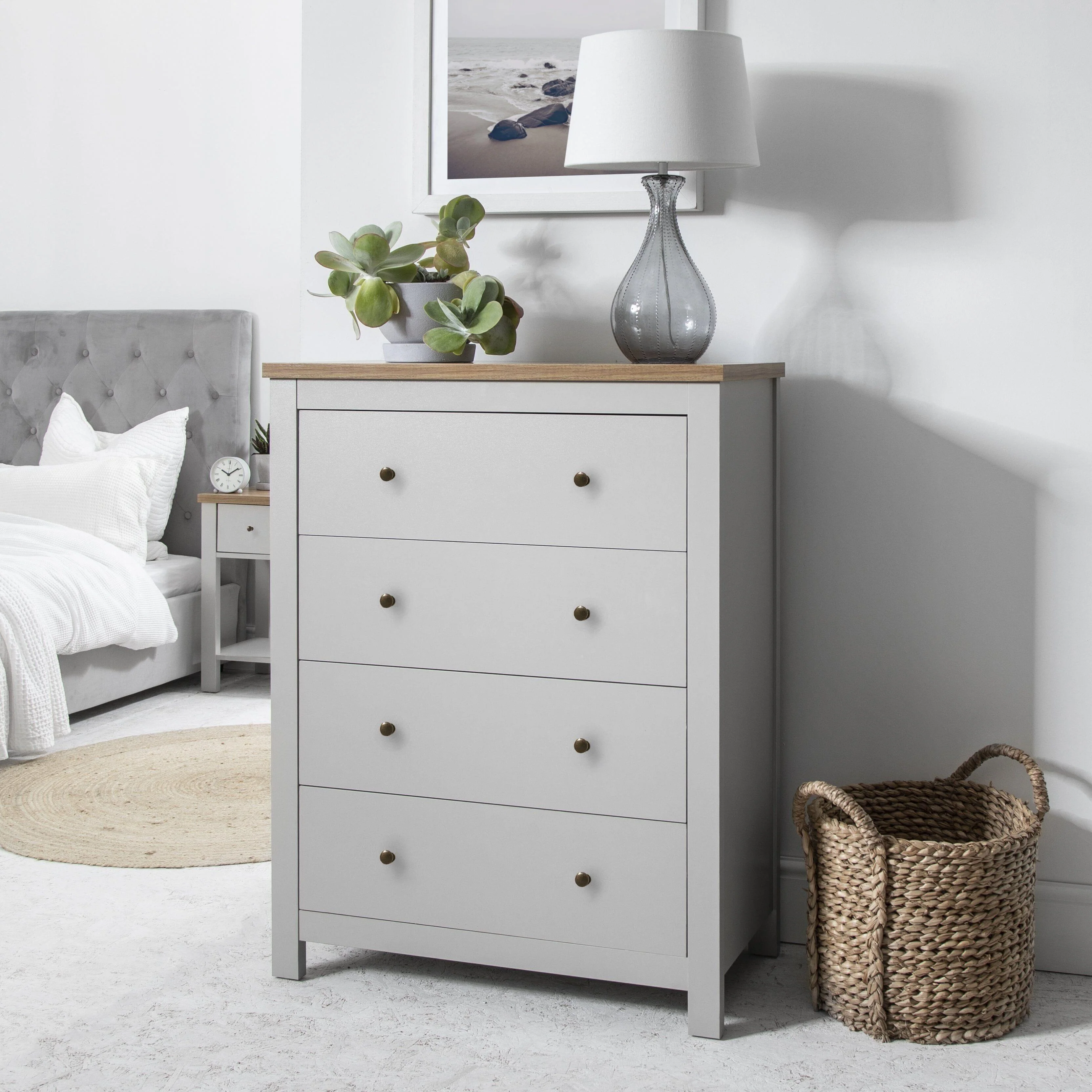 Bampton Wardrobe & Drawers Bedroom Set - Stone Grey - Image 4