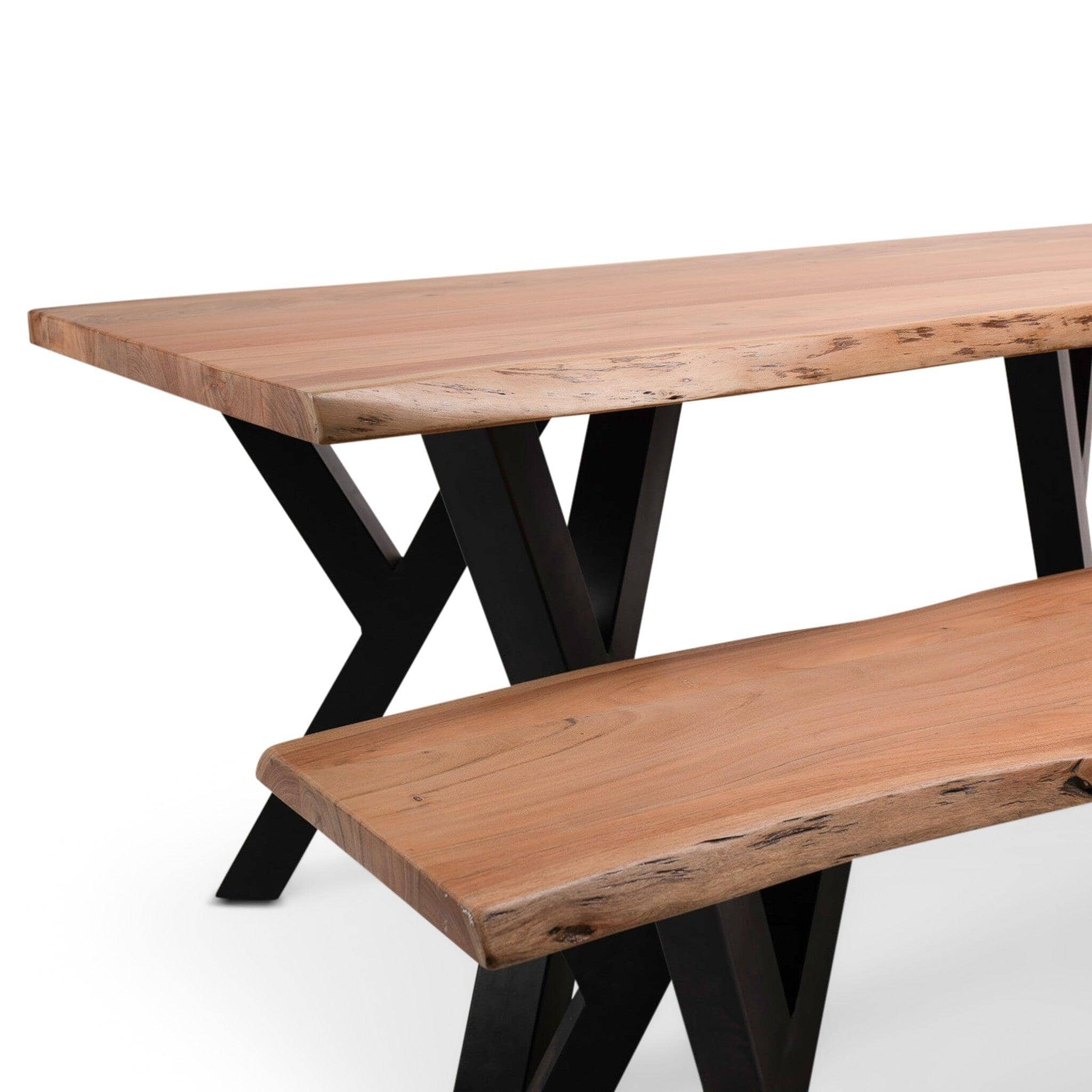 Bosco Natural Wood Dining Table - 6 Seater - 180cm / 48mm - Image 15