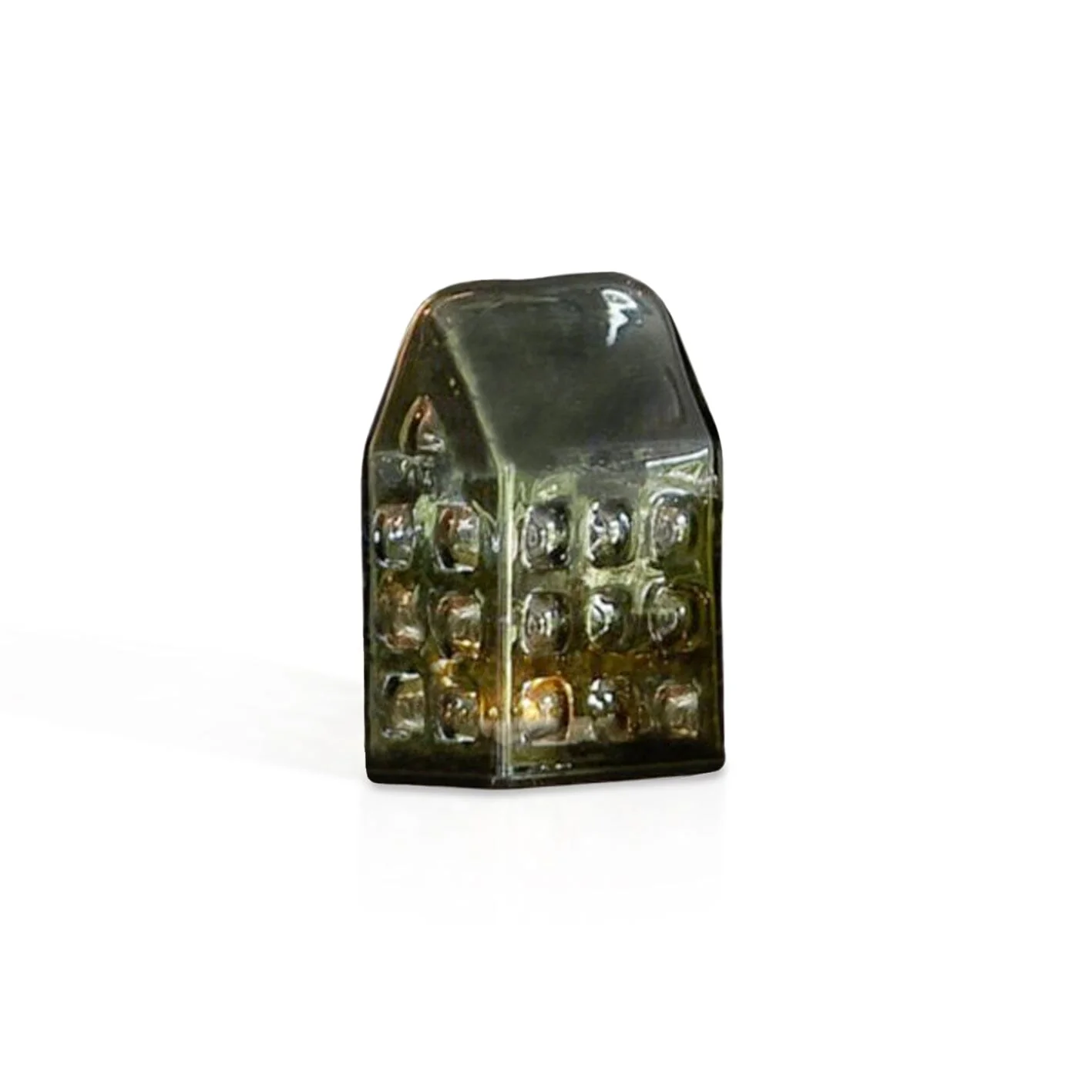 Brockley 14cm Glass LED Light Up House - Smoked - Image 3