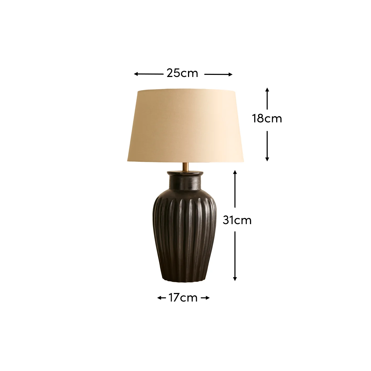 Burcot Black Mango Wood Lamp Coningsby Taupe Shade - 30cm - Image 10