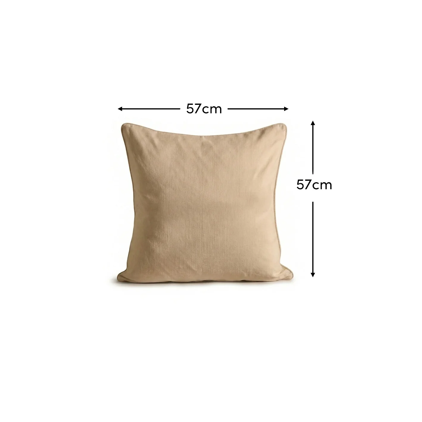Camber 57x57cm Garden Scatter Cushion Cover - Sand with Off White Piping - Image 7