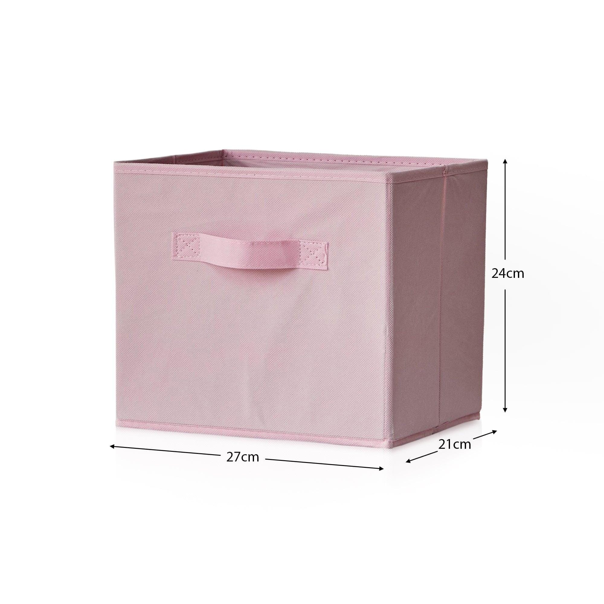 Cara 2 Tier Storage Unit / Chalk White Bookcase with Pink Boxes - Image 8