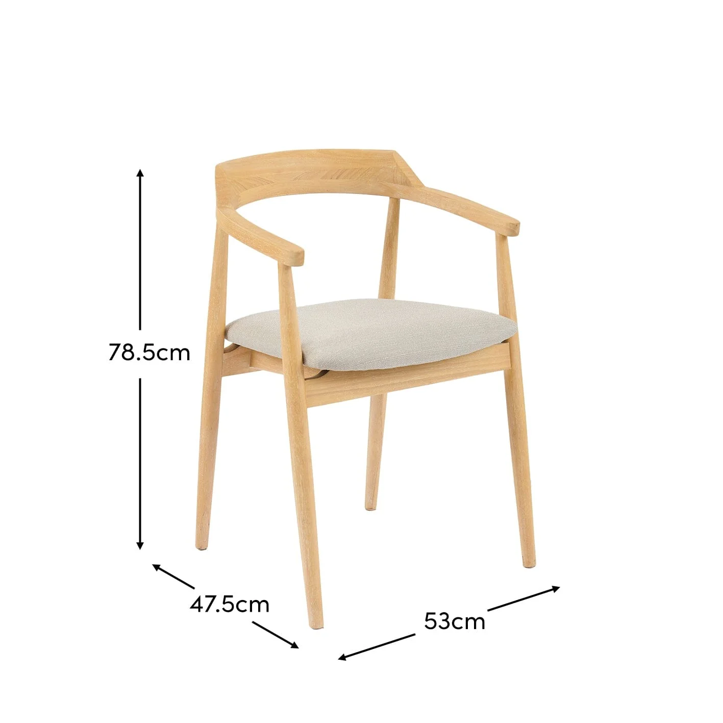 Carter Fawn Linen Dining Armchairs - Set of 2 - Whitewash Oak Legs - Image 11
