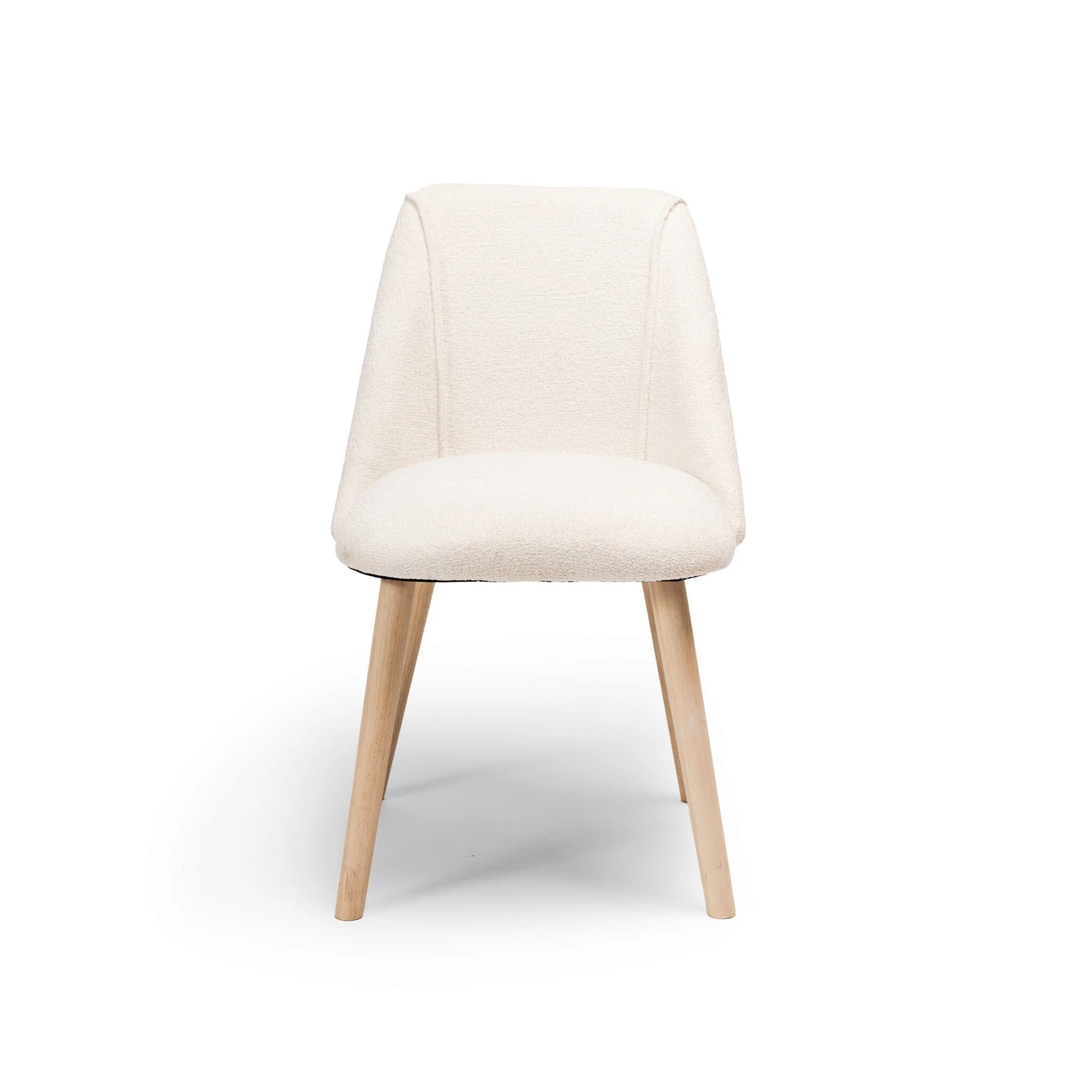 Freya Boucle Dining Chairs - Set of 2 - Whitewash Oak Legs - Image 9